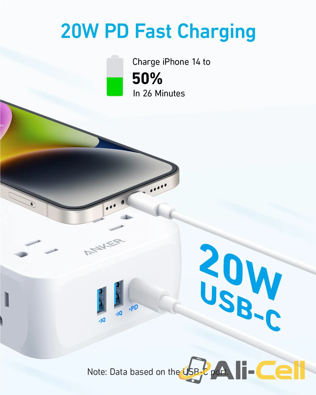Anker 341 USB Power Strip (Black / 5FT) — 4