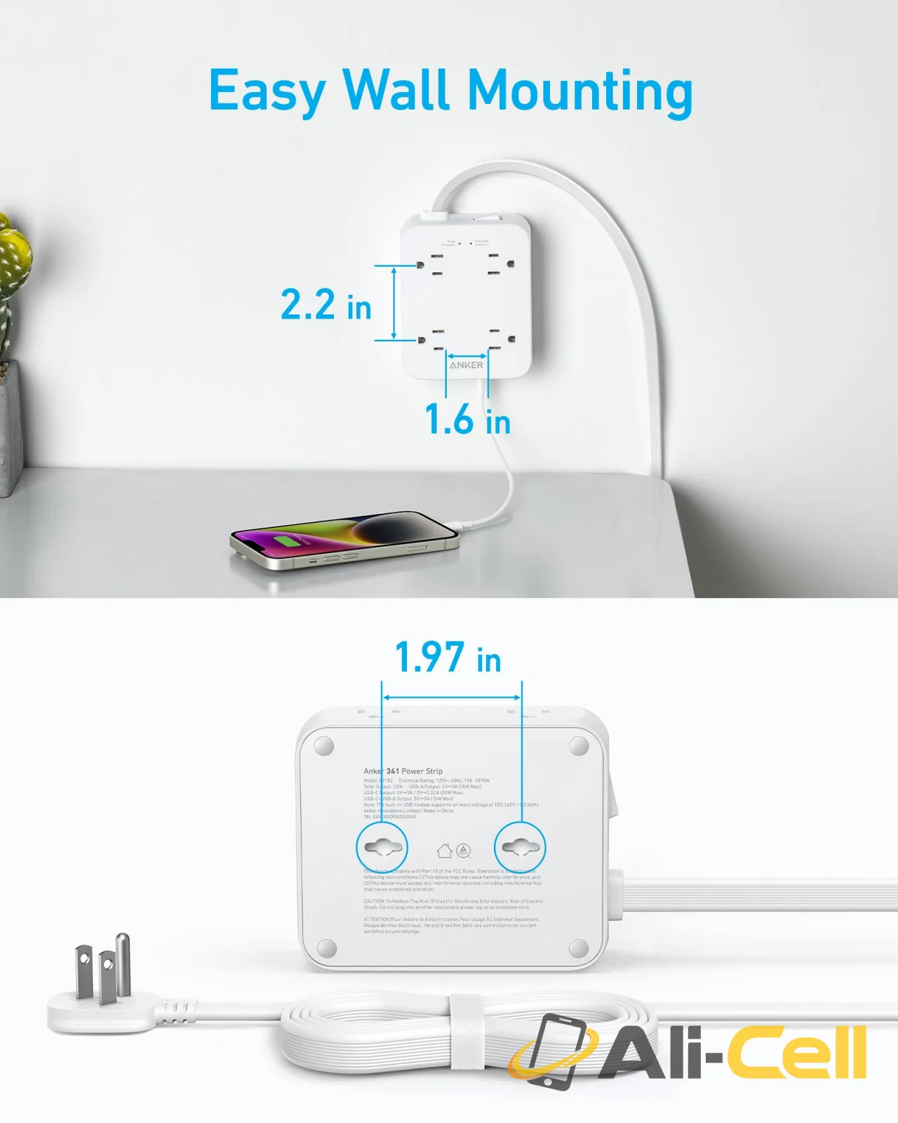Anker 341 USB Power Strip (Black / 10FT) — 7