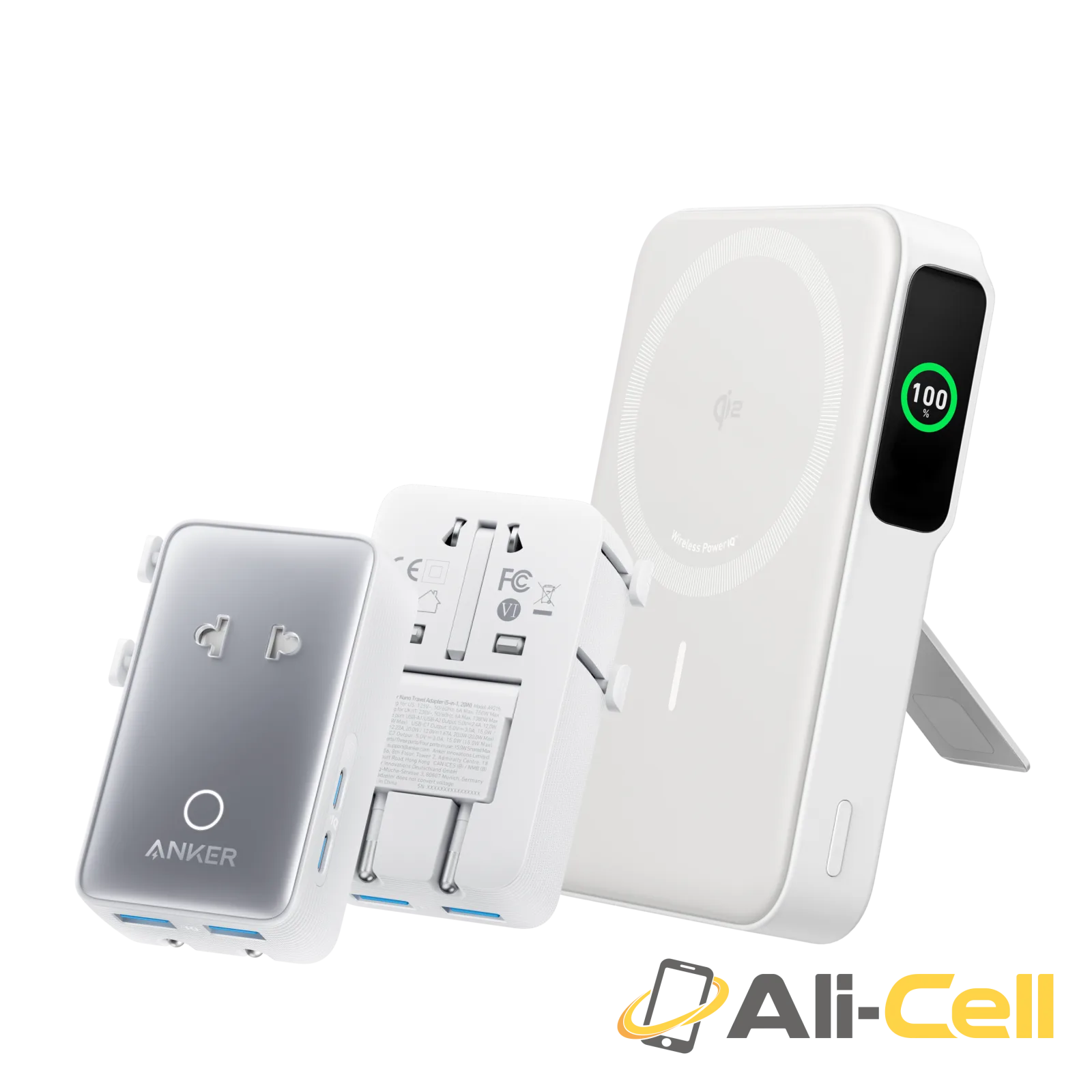 Anker MagGo Power Bank (10K) (Shell White / 10K Power Bank + Travel Adapter)