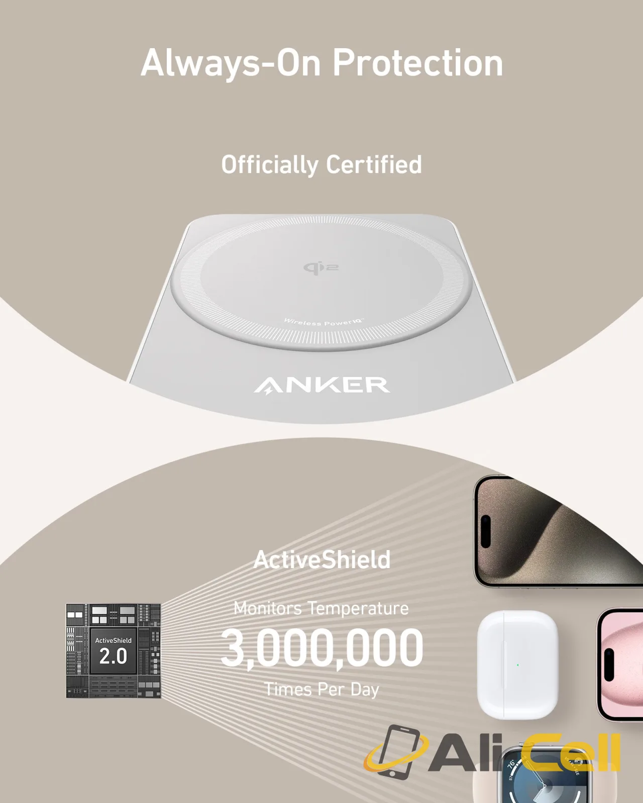 Anker MagGo Wireless Charging Station (Foldable 3-in-1) (Shell White) — 7