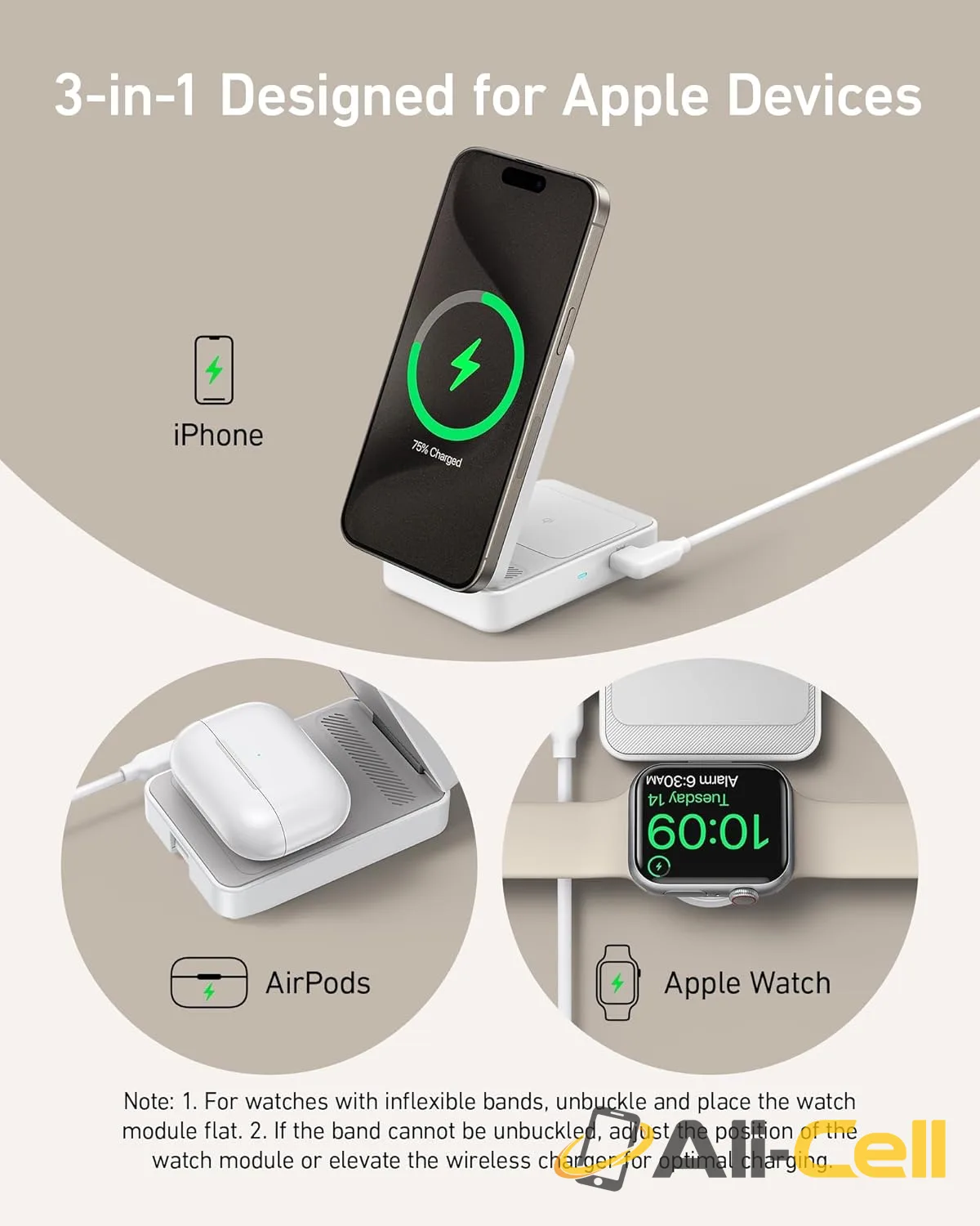 Anker MagGo Wireless Charging Station (Foldable 3-in-1) (Black Stone) — 6