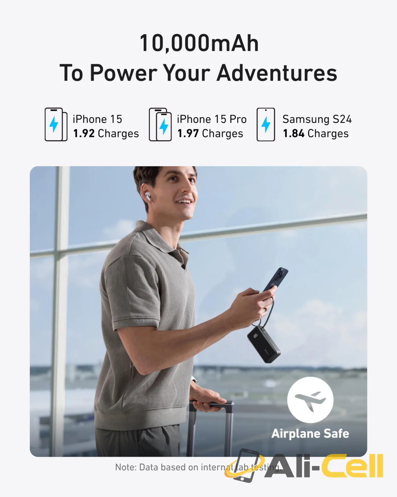 Anker Power Bank (10K, Fusion, Built-In Cable) (Built-In USB-C Cable / Lilac Purple) — 5