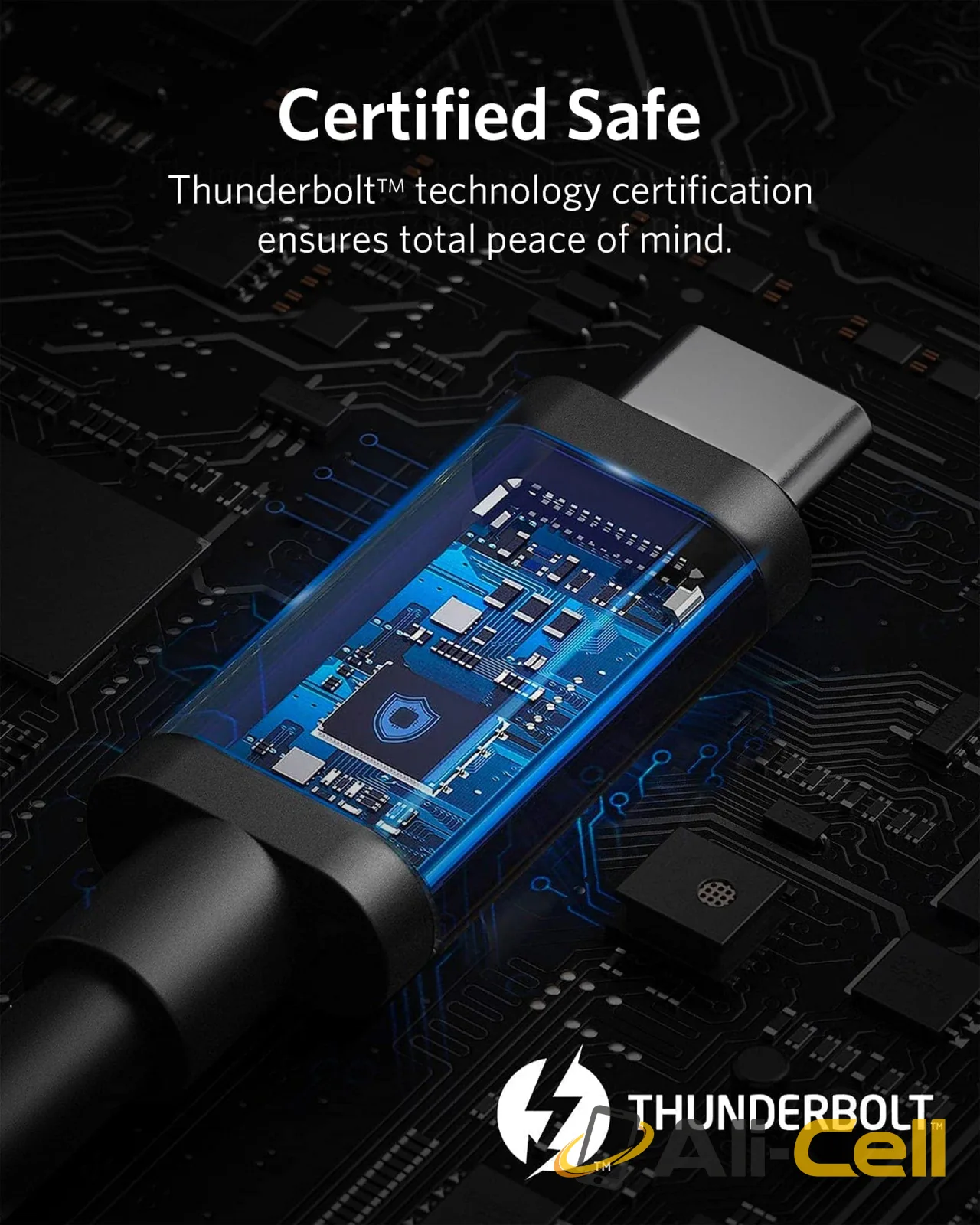 Refurbished Anker USB-C to USB-C Thunderbolt 4 100W Cable (2.3 ft) — 5