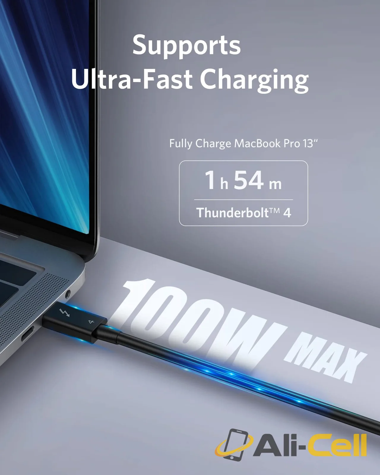 Refurbished Anker USB-C to USB-C Thunderbolt 4 100W Cable (2.3 ft) — 7