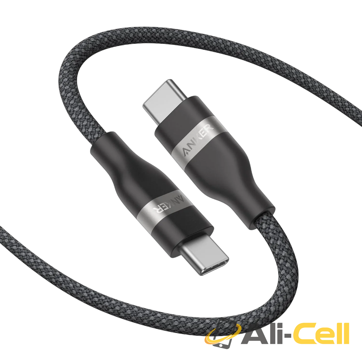 Anker USB-C to USB-C Cable (3 ft / 6 ft, 240W, Upcycled-Braided) (10 ft / Black Stone)