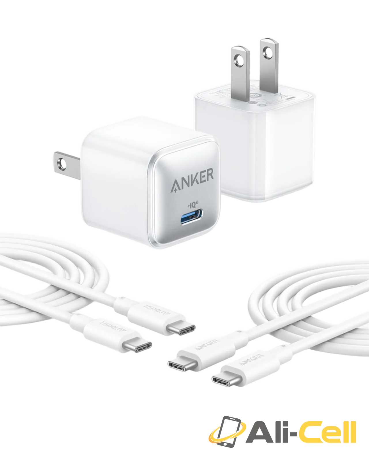 Anker 511 Charger (Nano Pro) with 6 ft USB-C Cable(2-Pack) (Black) — 2