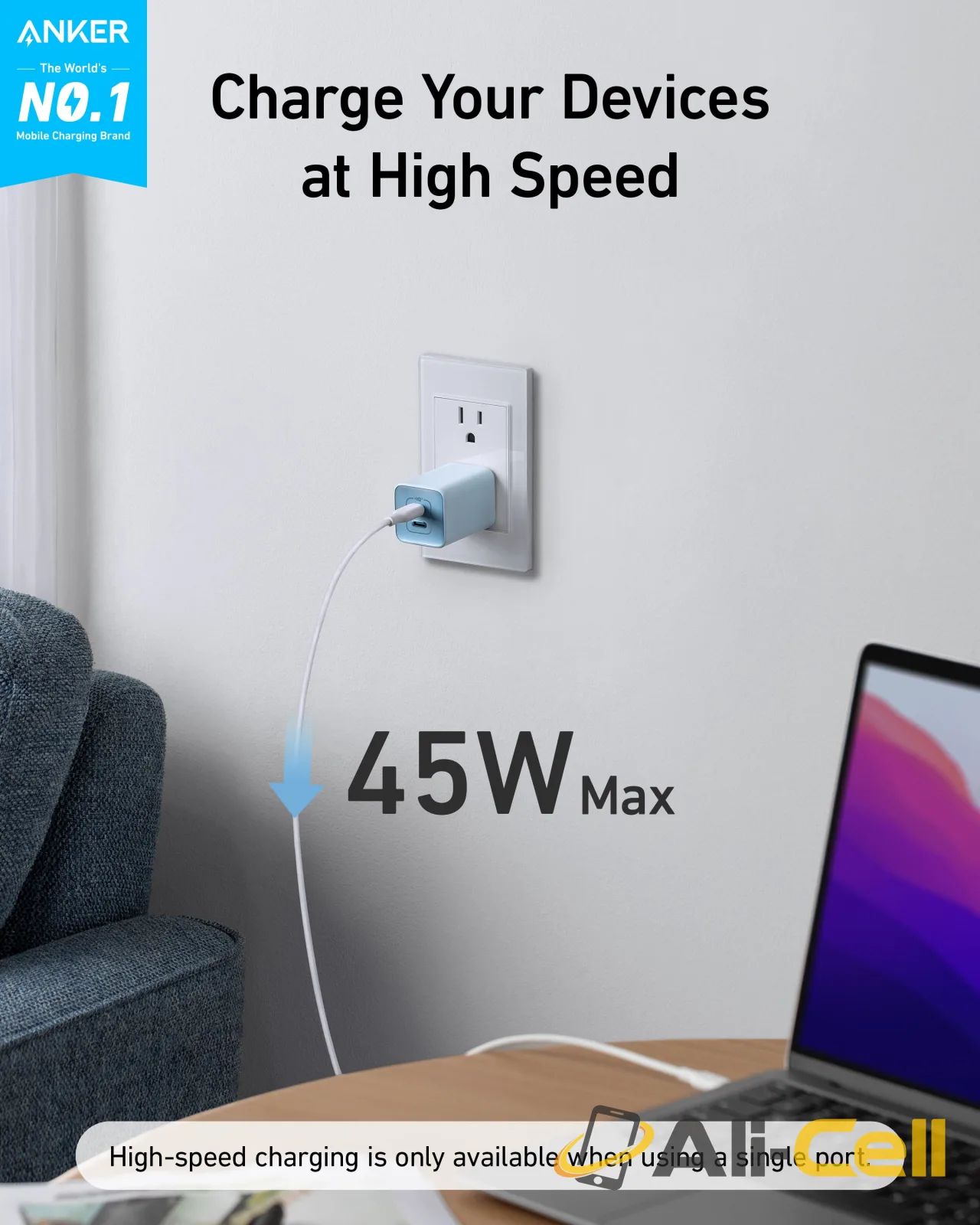 Anker 523 Charger (Nano 3, 47W) (Black Stone) — 3