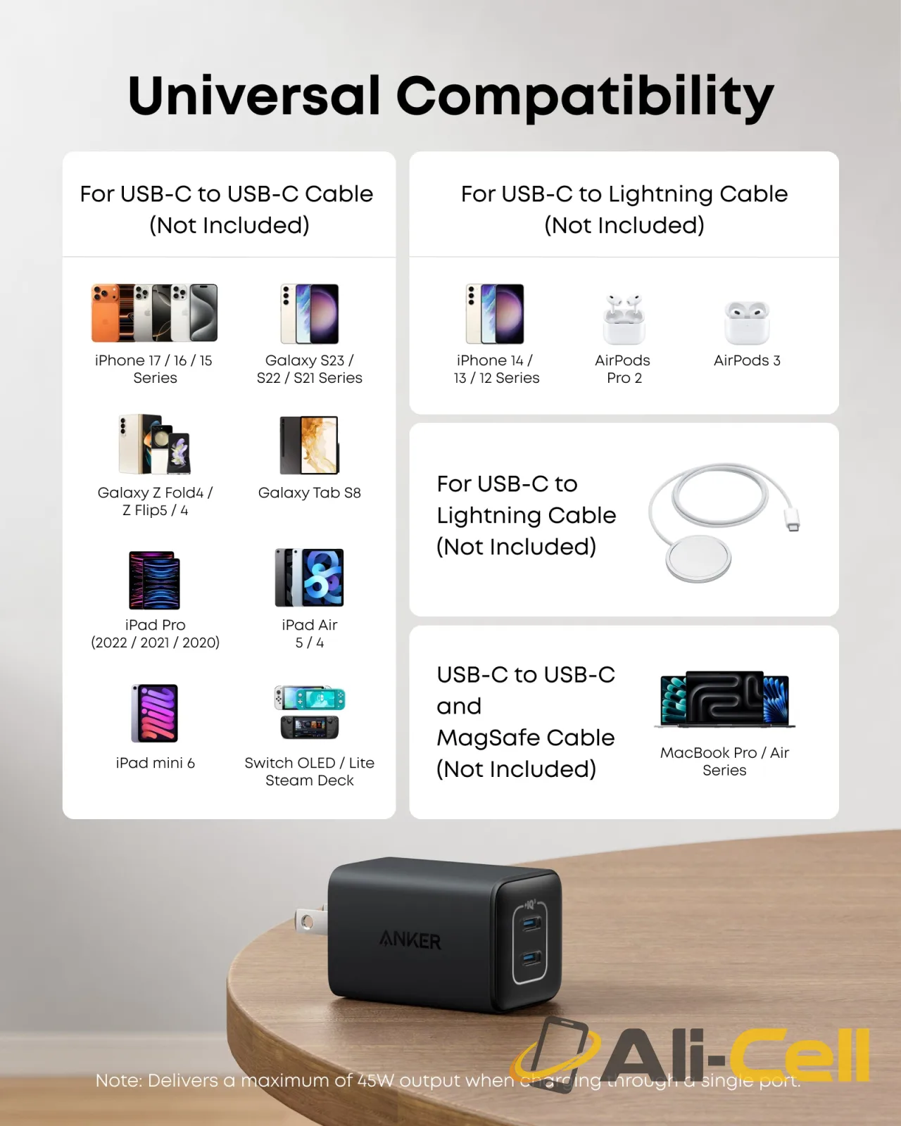 Anker 523 Charger (Nano 3, 47W) (Misty Blue) — 7