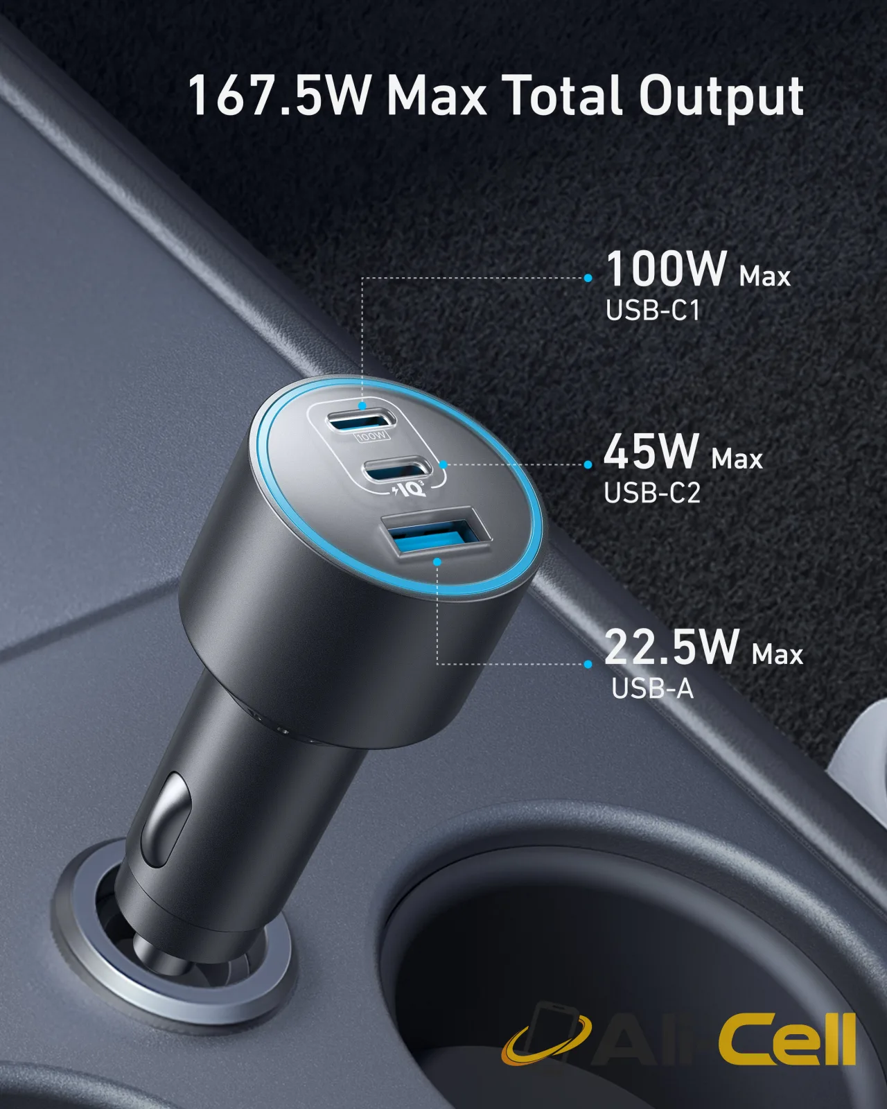 Anker Nano Car Charger (167.5W, 3 Ports) — 2