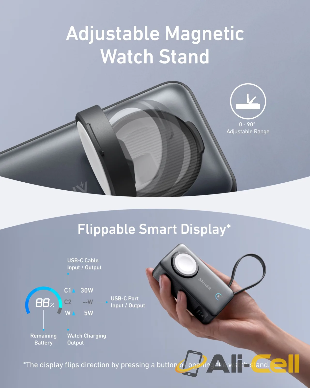 Anker MagGo Power Bank (10K, 35W, For Apple Watch) (Black Stone) — 5