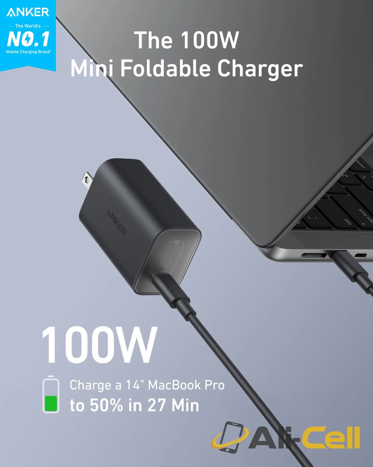 Anker Nano Charger (100W) with USB-C Cable (Shell White) — 3