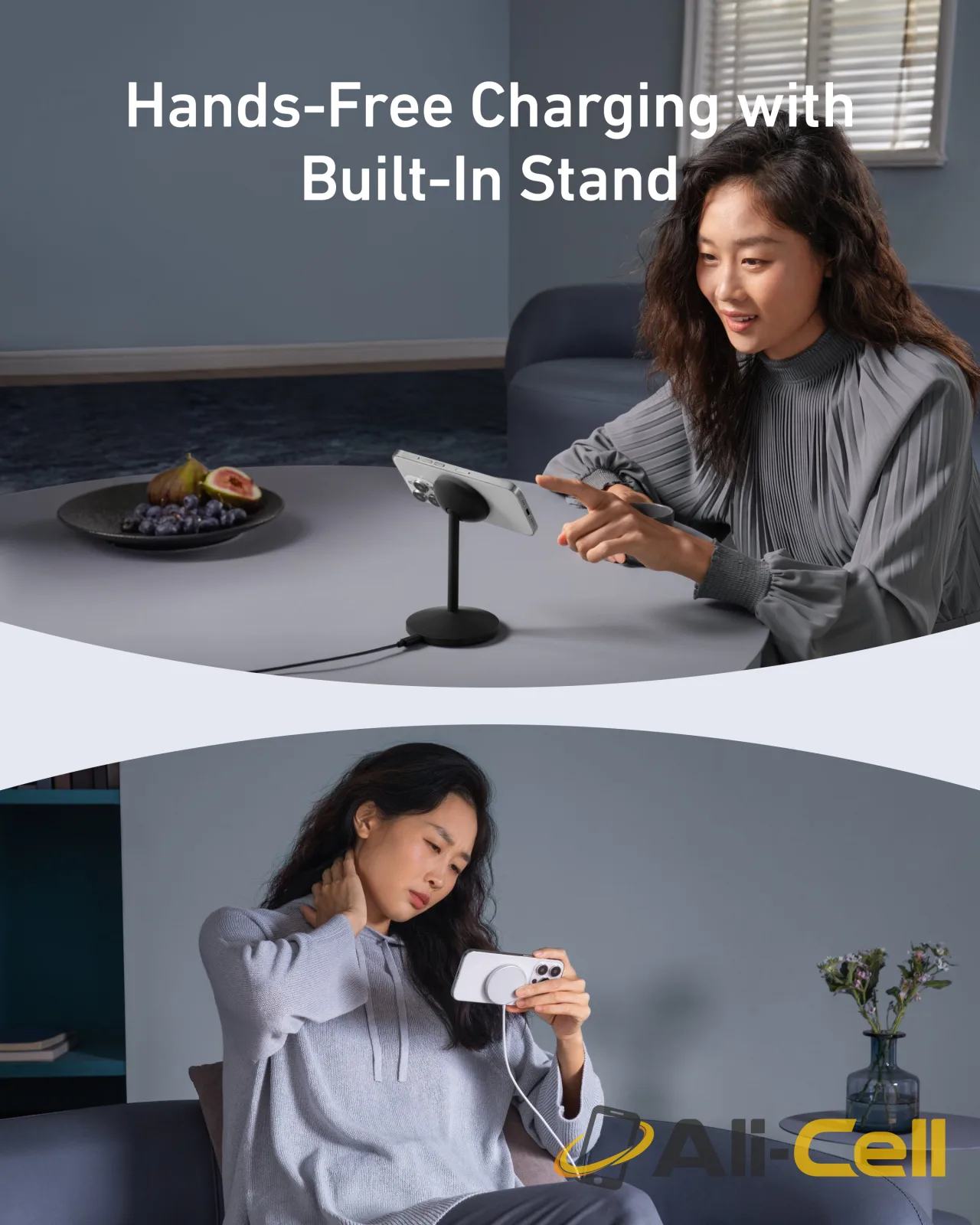 Anker MagGo Wireless Charger (Stand) (Aurora White / With Cable & Adapter) — 7