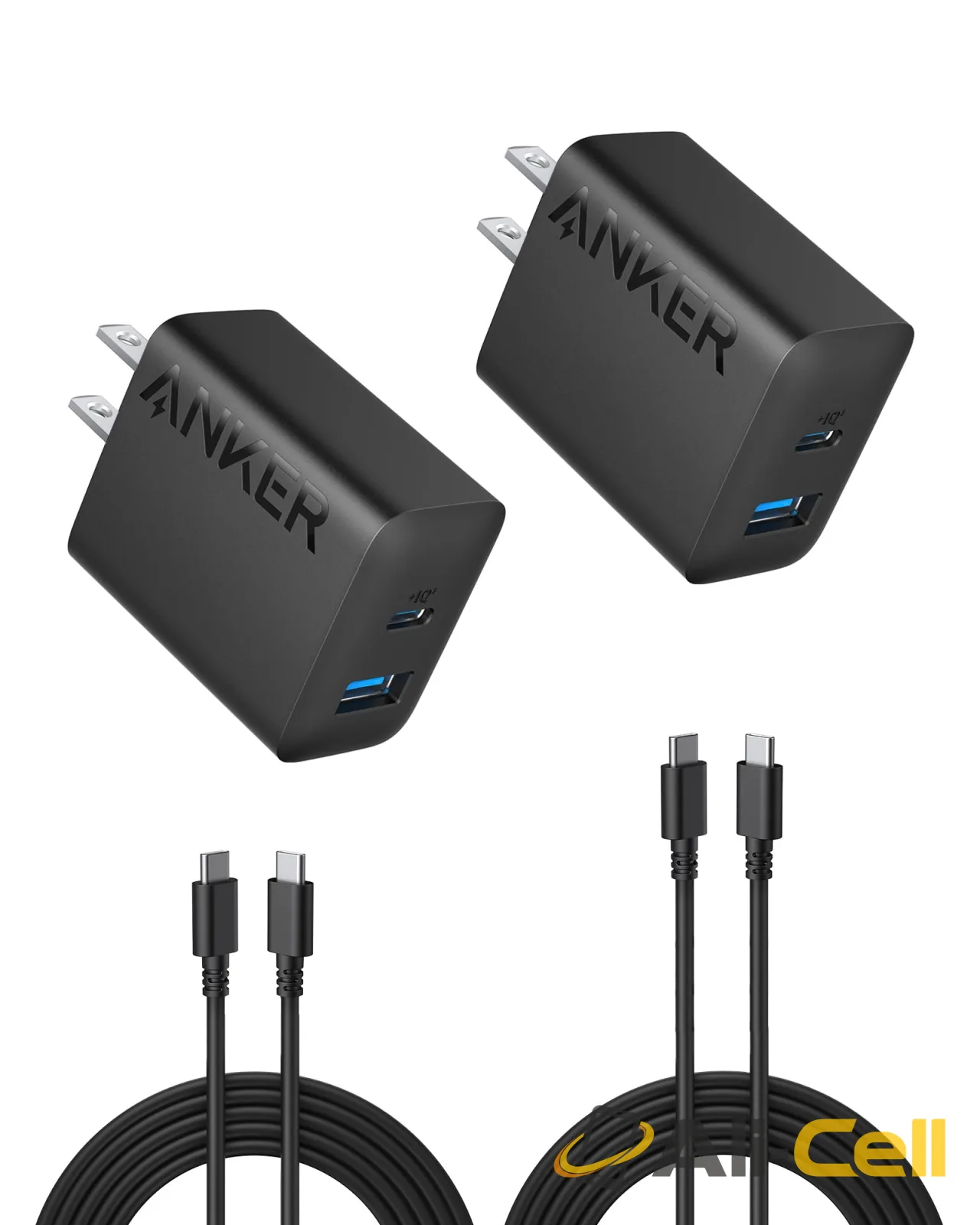 Refurbished Anker 20W Fast Wall Charger (2-Pack) (Black)