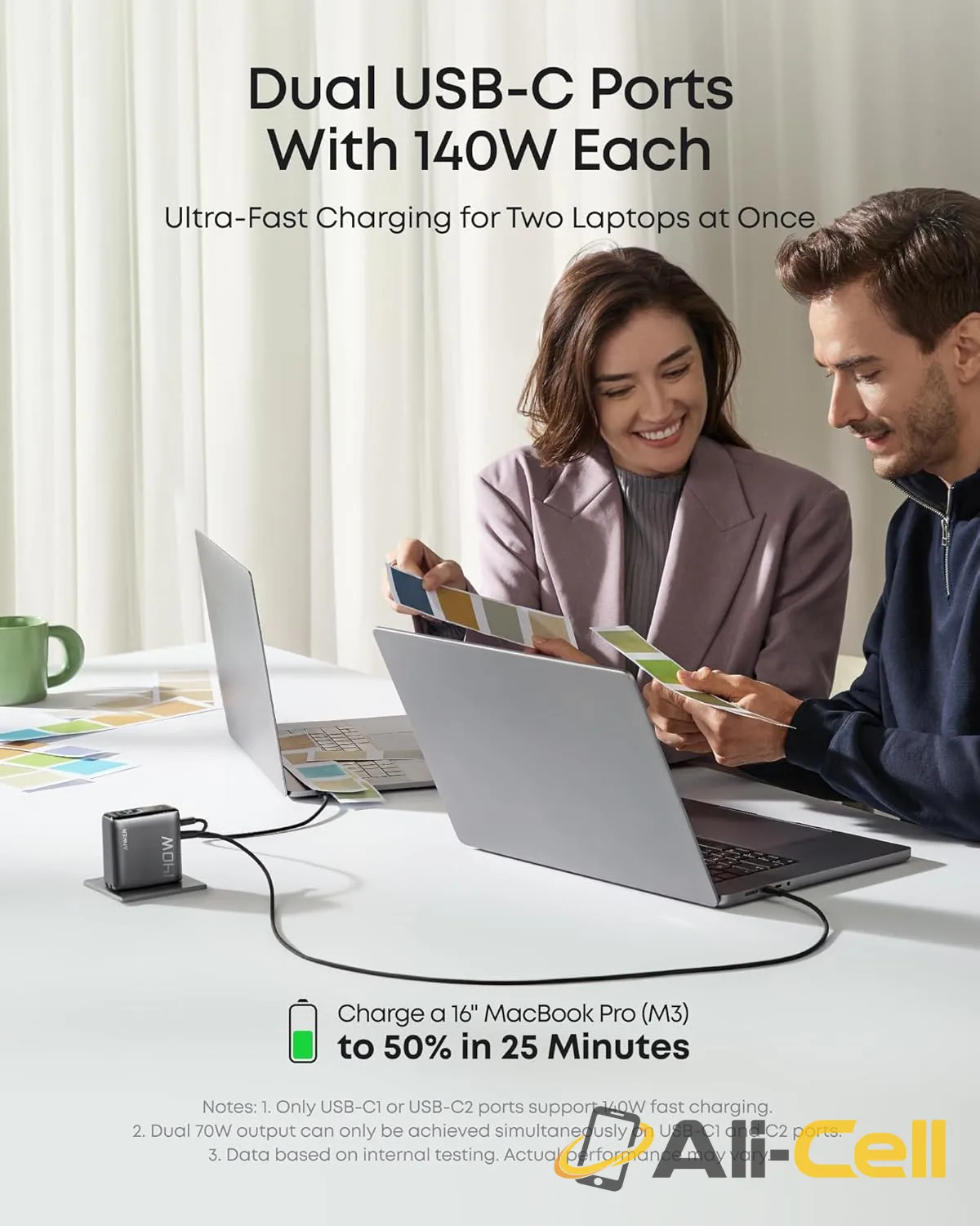 Anker Charger (140W, 4-Port, PD 3.1) with USB-C Cable (Silver) — 4