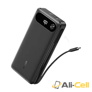 Anker Power Bank (20K, 87W, Built-In USB-C Cable) (Black)