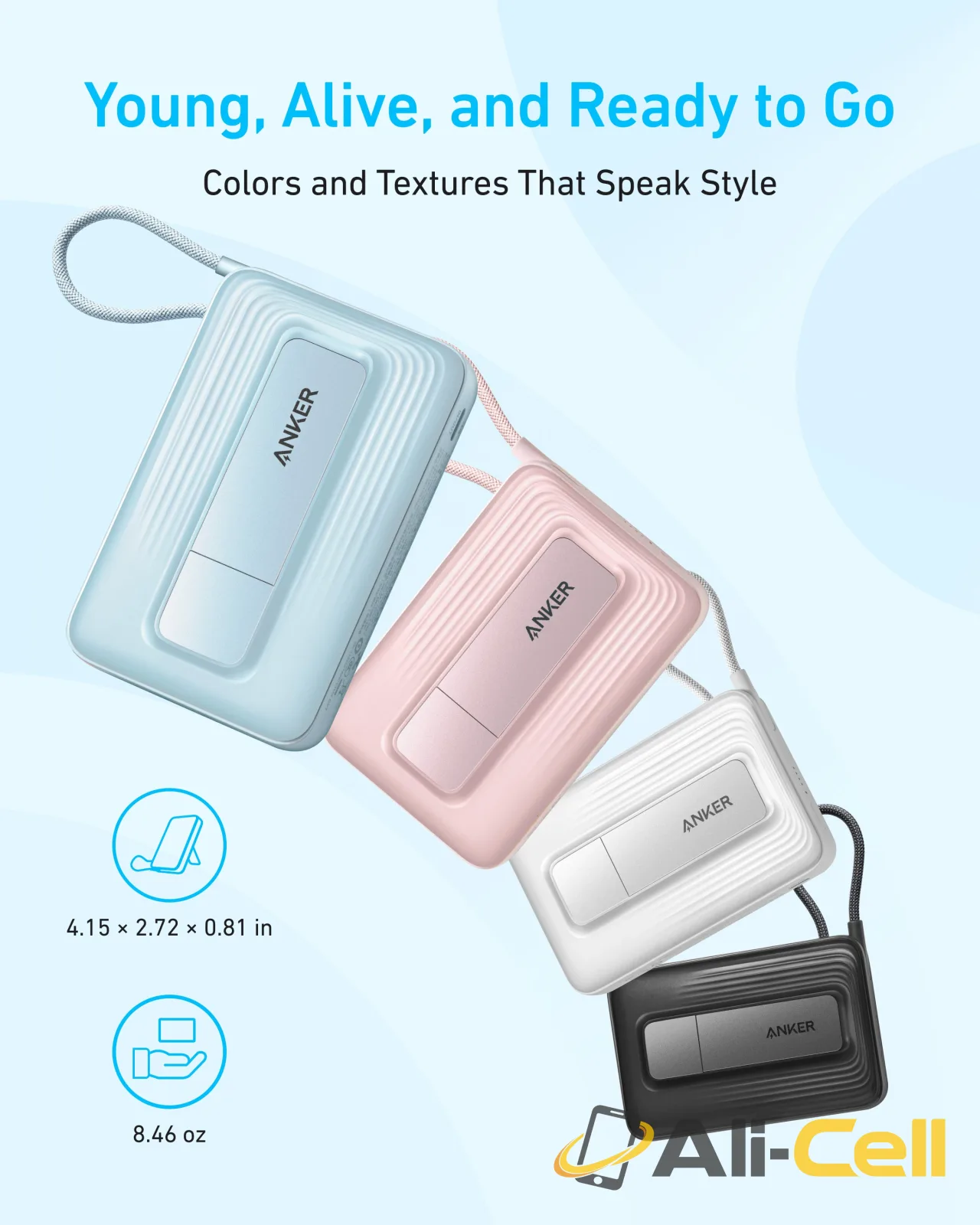 Anker Zolo Magnetic Power Bank (10K, 30W, Built-in USB-C Cable) (Aurora White) — 7
