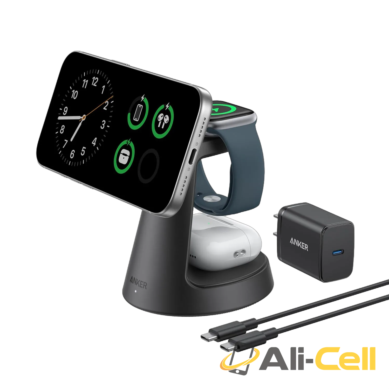 Anker MagGo Wireless Charging Station (3-in-1, Dock Stand) (Aurora White) — 7