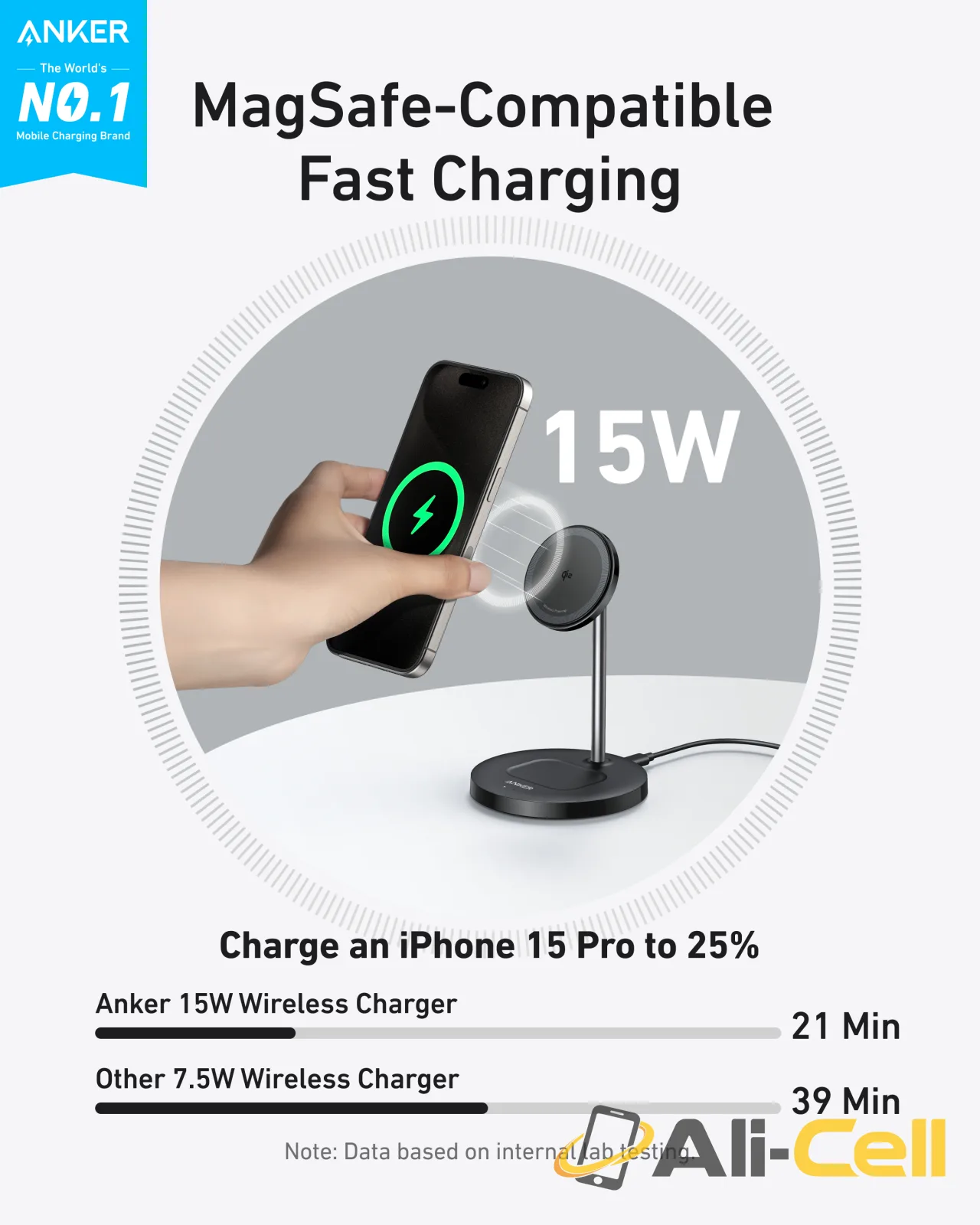 Anker MagGo Wireless Charger (2-in-1, Stand) (Black / With Cable) — 3