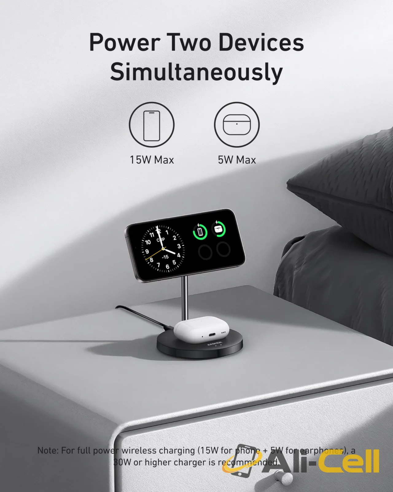 Anker MagGo Wireless Charger (2-in-1, Stand) (Black / With Cable) — 4