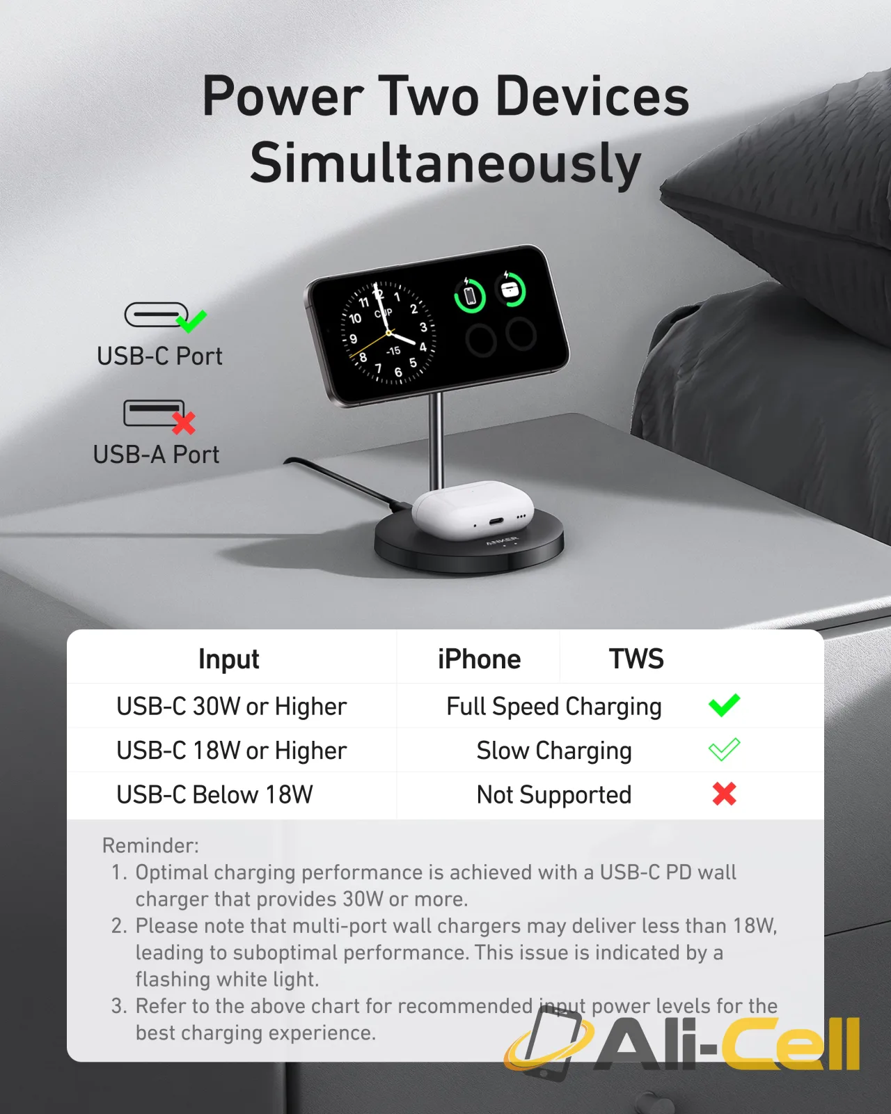Anker MagGo Wireless Charger (2-in-1, Stand) (Black / With Cable & Adapter) — 6