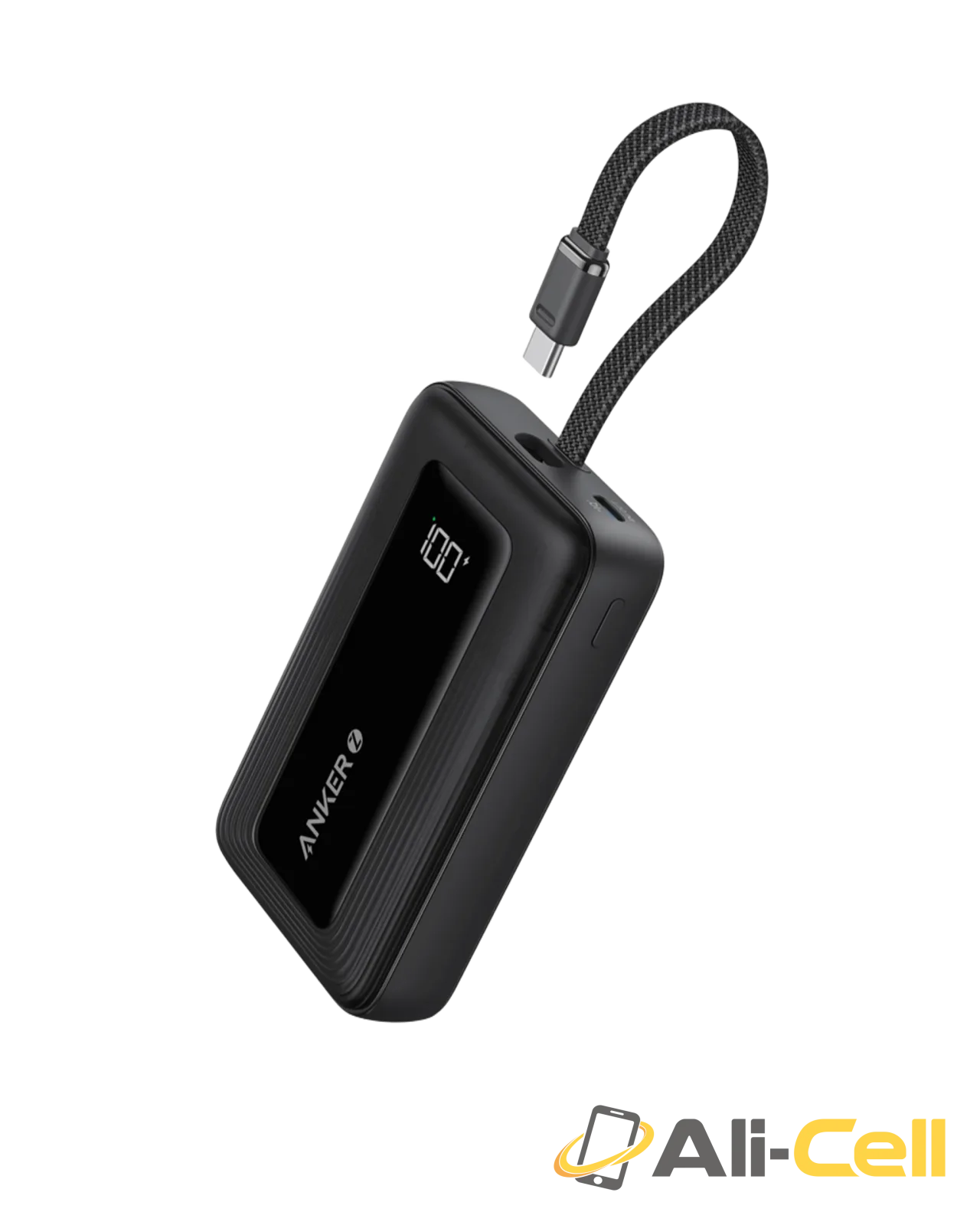 Anker Zolo Power Bank (10K, 30W) with a 5.4-inch (13.7 cm) built-in USB-C cable. (Misty Blue) — 2