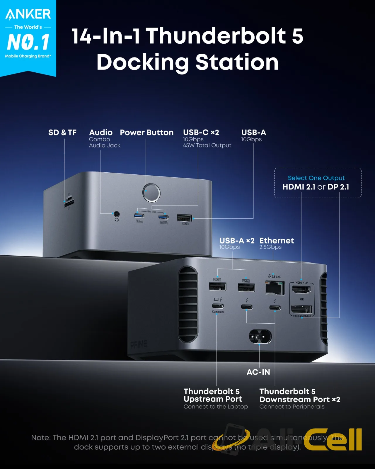 Anker Prime TB5 Docking Station (14-in-1, 8K, Thunderbolt 5 ) — 2