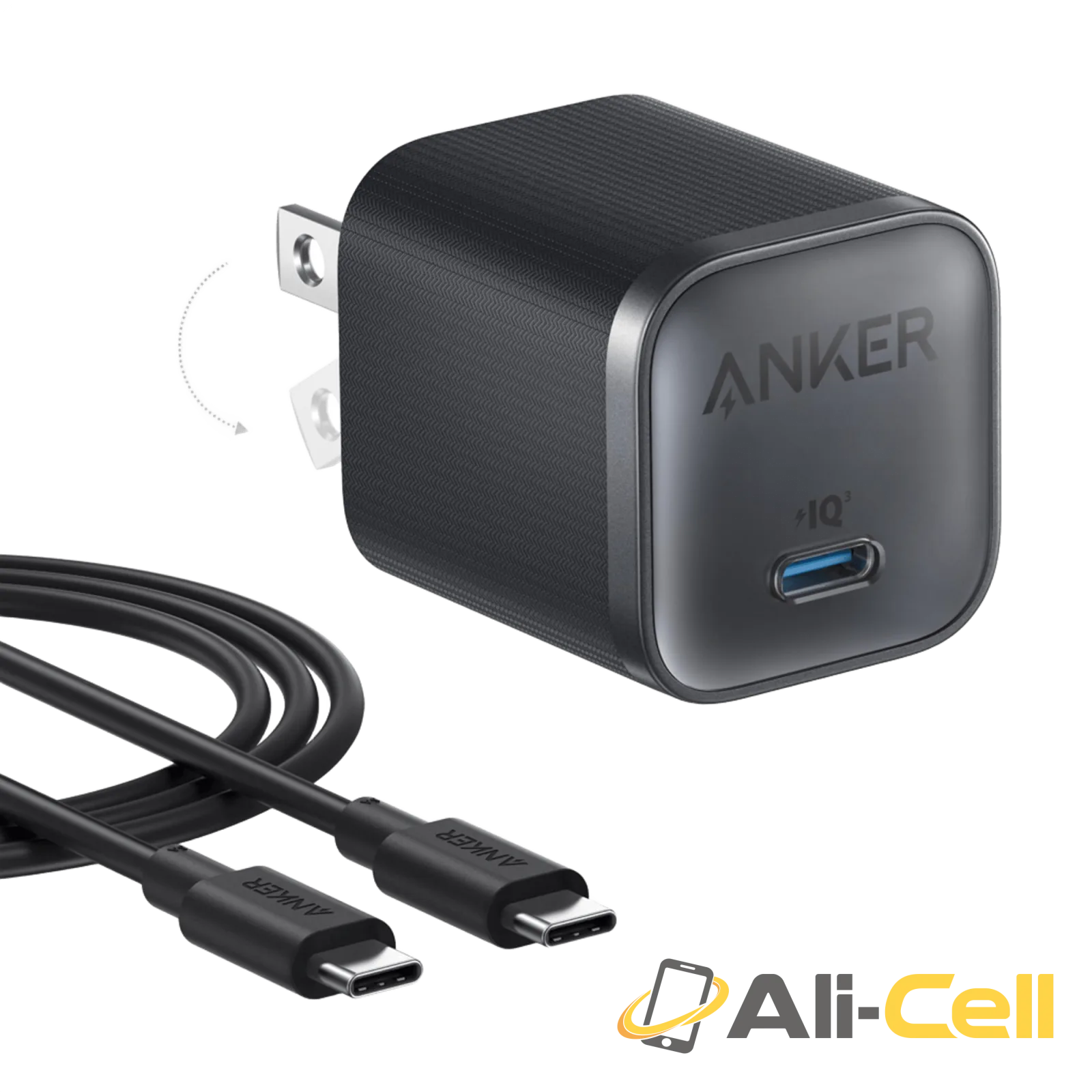 Anker Nano Charger (45W) with USB-C to USB-C Cable (Black)