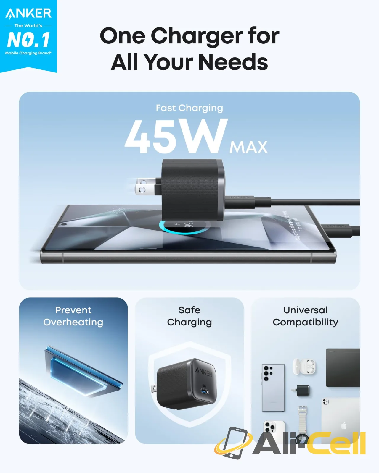 Anker Nano Charger (45W) with USB-C to USB-C Cable (Black) — 2