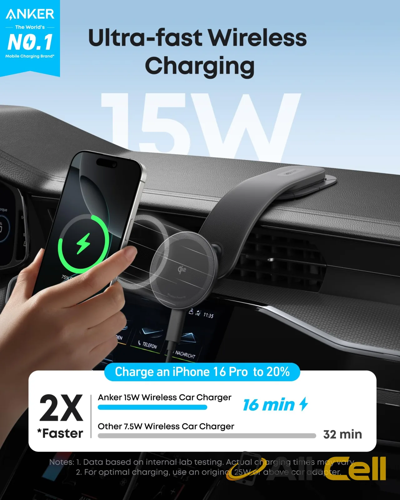 Anker Nano Wireless Car Charger (Magnetic, Detachable Pad) — 2