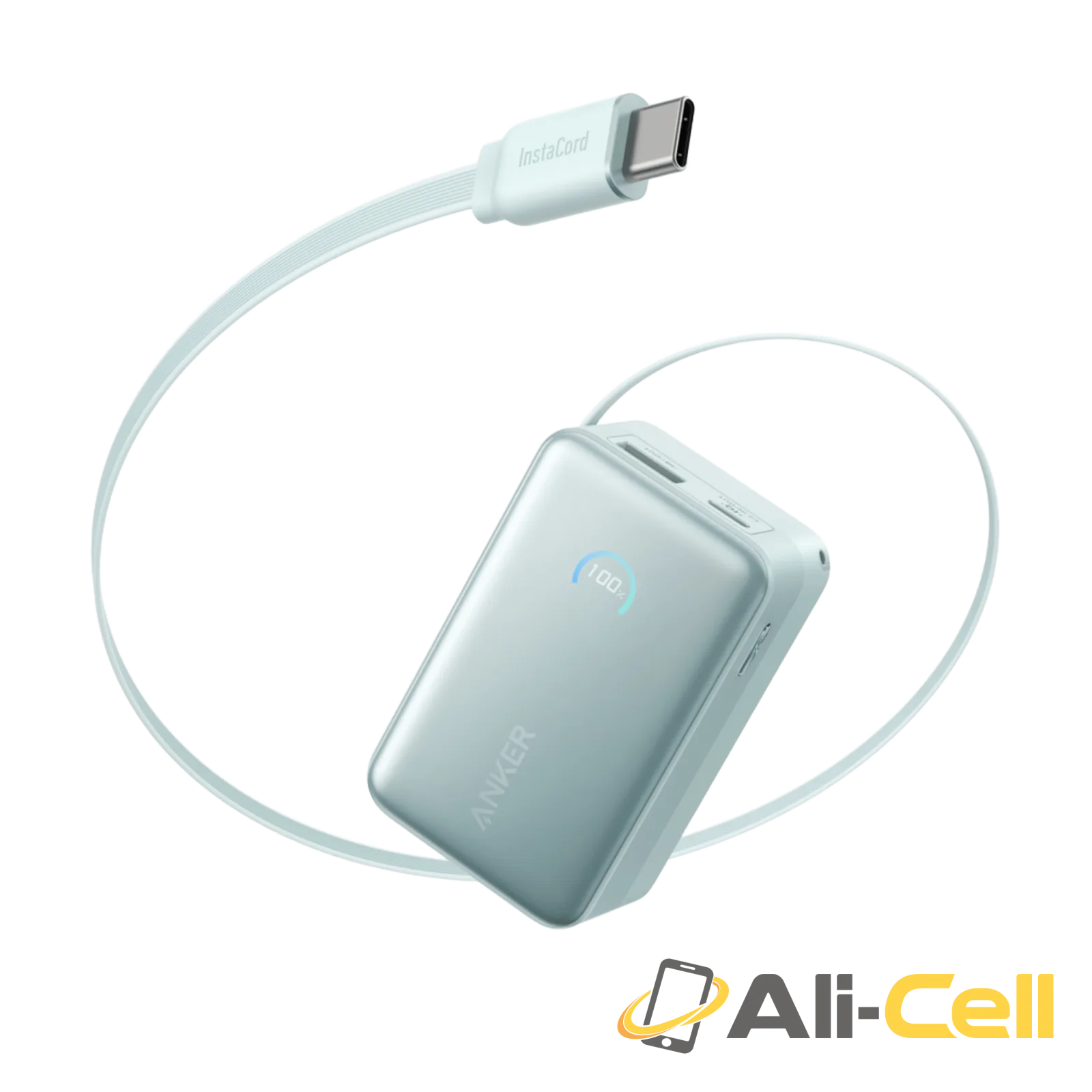 Anker Nano Power Bank (10K, 45W, Built-In Retractable USB-C Cable) (Teal Oasis)