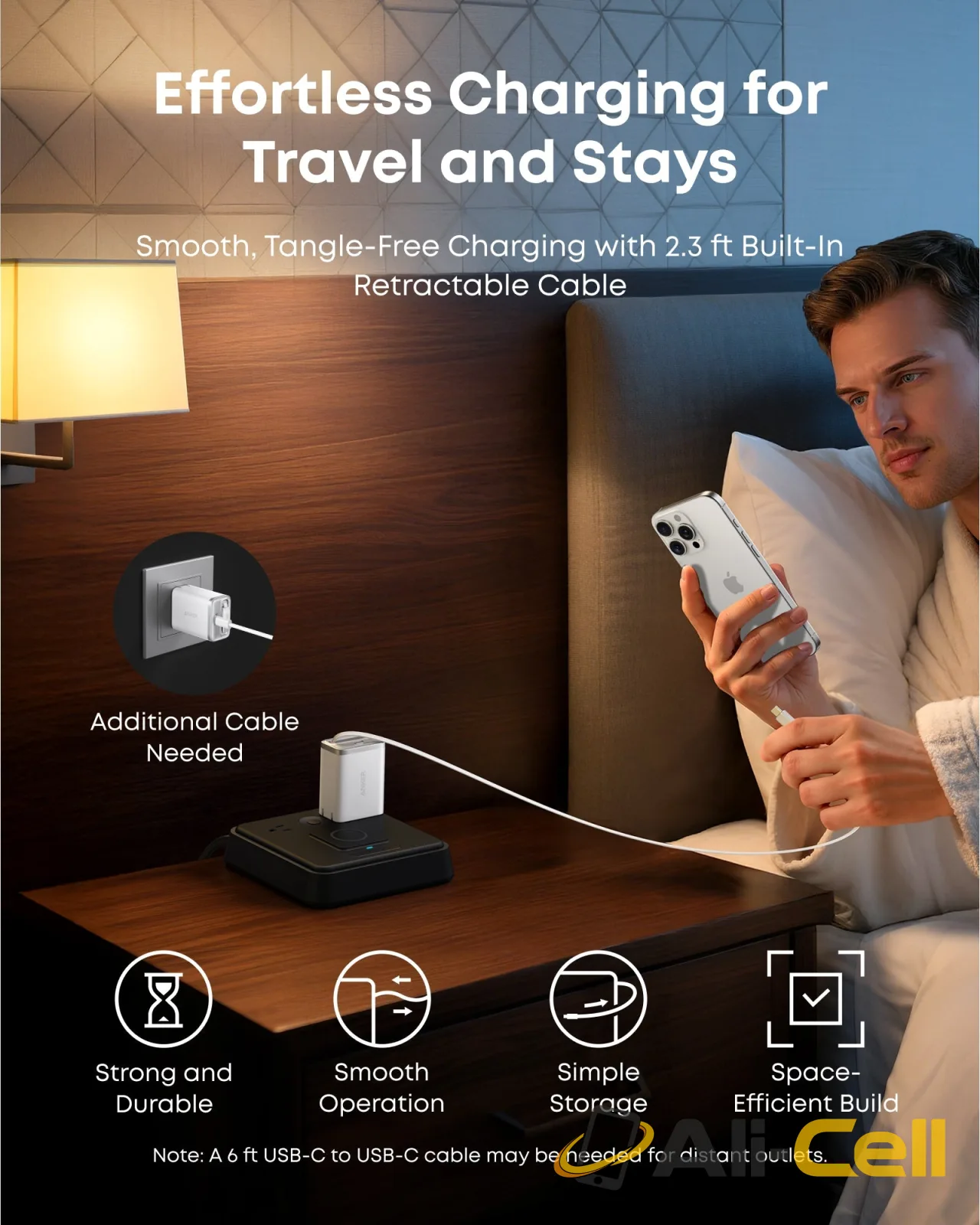 Anker Nano Charger (35W, Built-In Retractable USB-C Cable) (Shell White) — 5