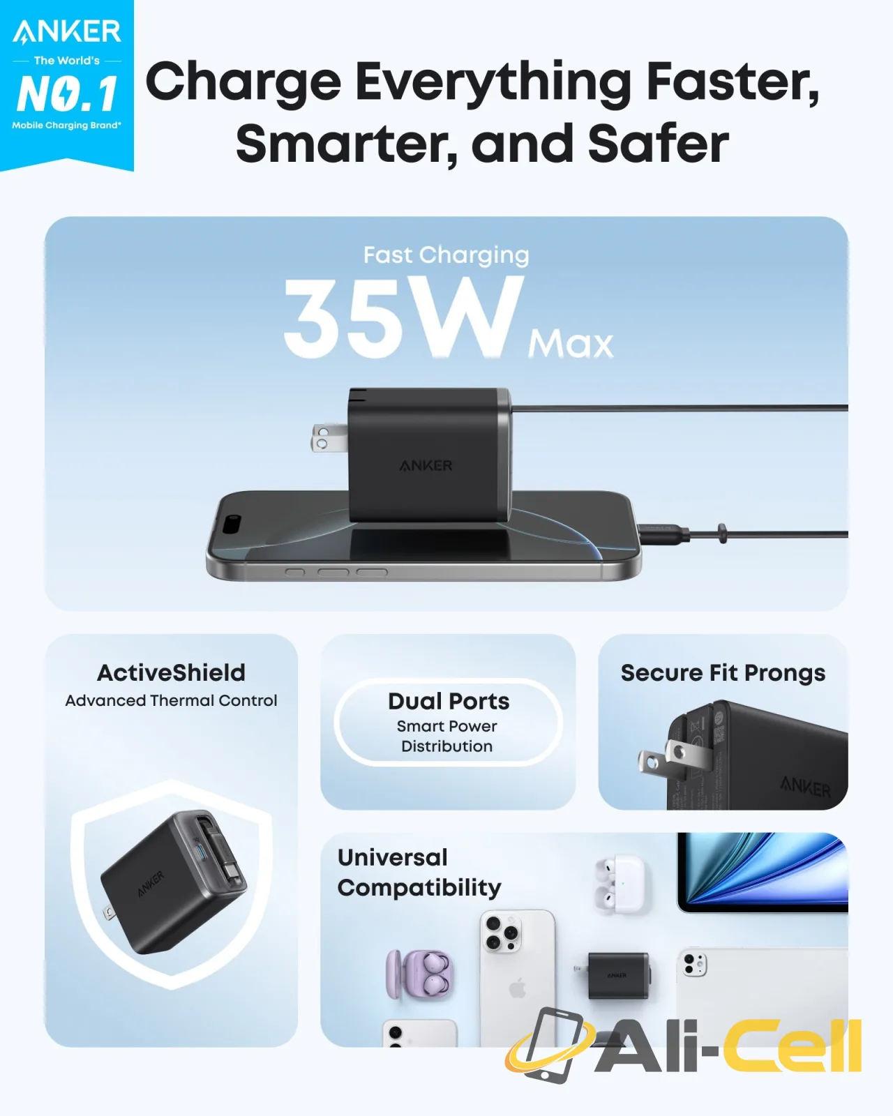 Anker Nano Charger (35W, Built-In Retractable USB-C Cable) (Shell White) — 8