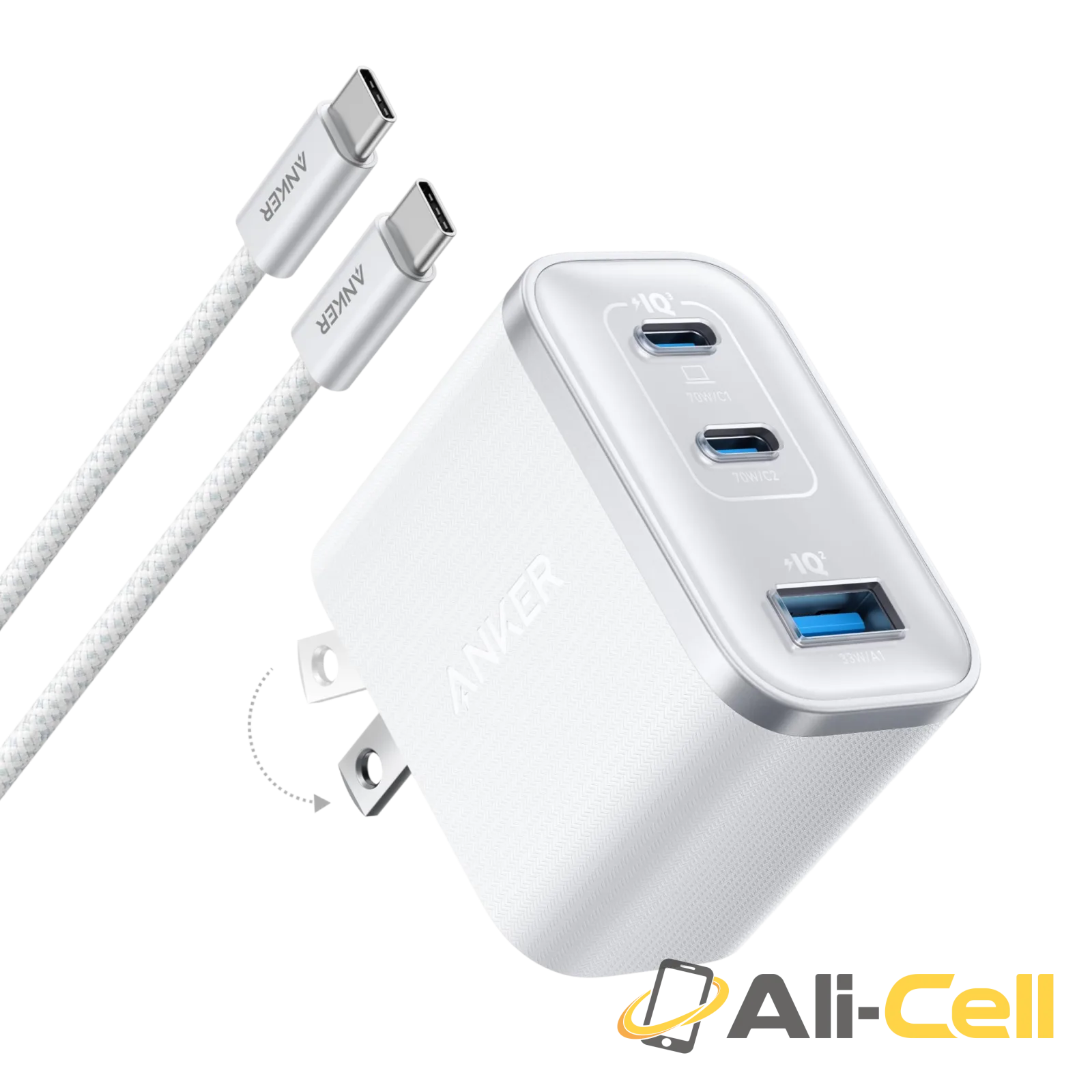 Anker Nano Charger (70W, 3 Ports) (Black Stone) — 2