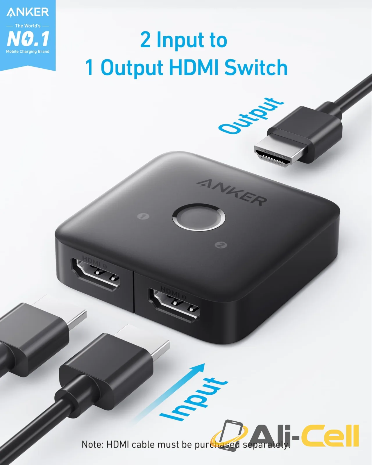 Anker HDMI Switch (2 in 1 Out, 4K HDMI) — 2