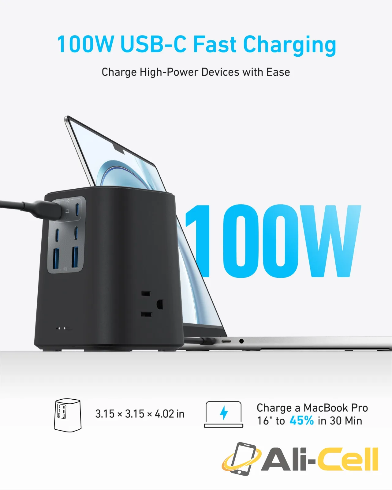 Anker Charging Station (9-in-1, 100W) (Black) — 3