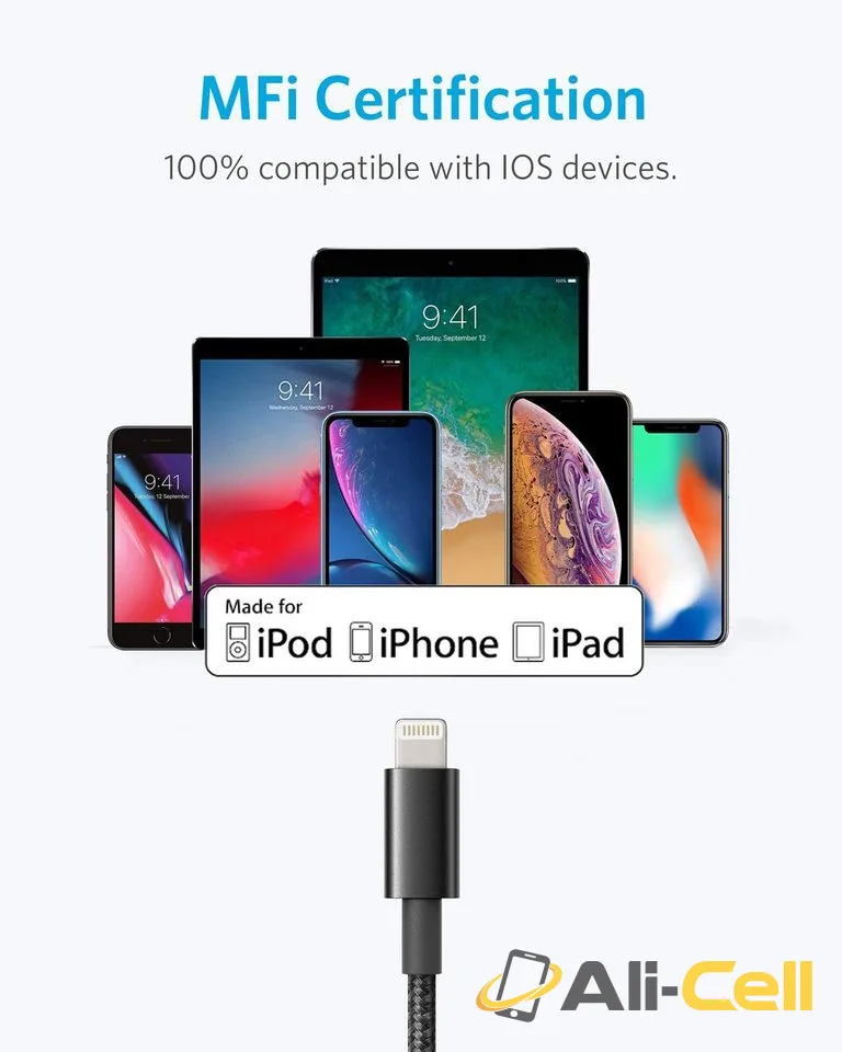 Anker 331 USB-A to Lightning Cable (1.8m Nylon), MFi Certified (Black / 3.3 ft) — 6