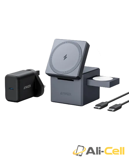 Anker 3-in-1 Cube with MagSafe, 15W Fast Charging, Foldable Wireless Charging Station