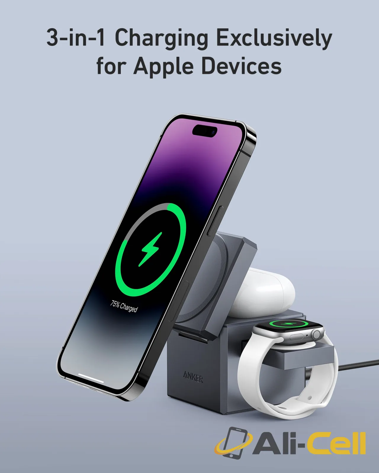Anker 3-in-1 Cube with MagSafe, 15W Fast Charging, Foldable Wireless Charging Station — 5