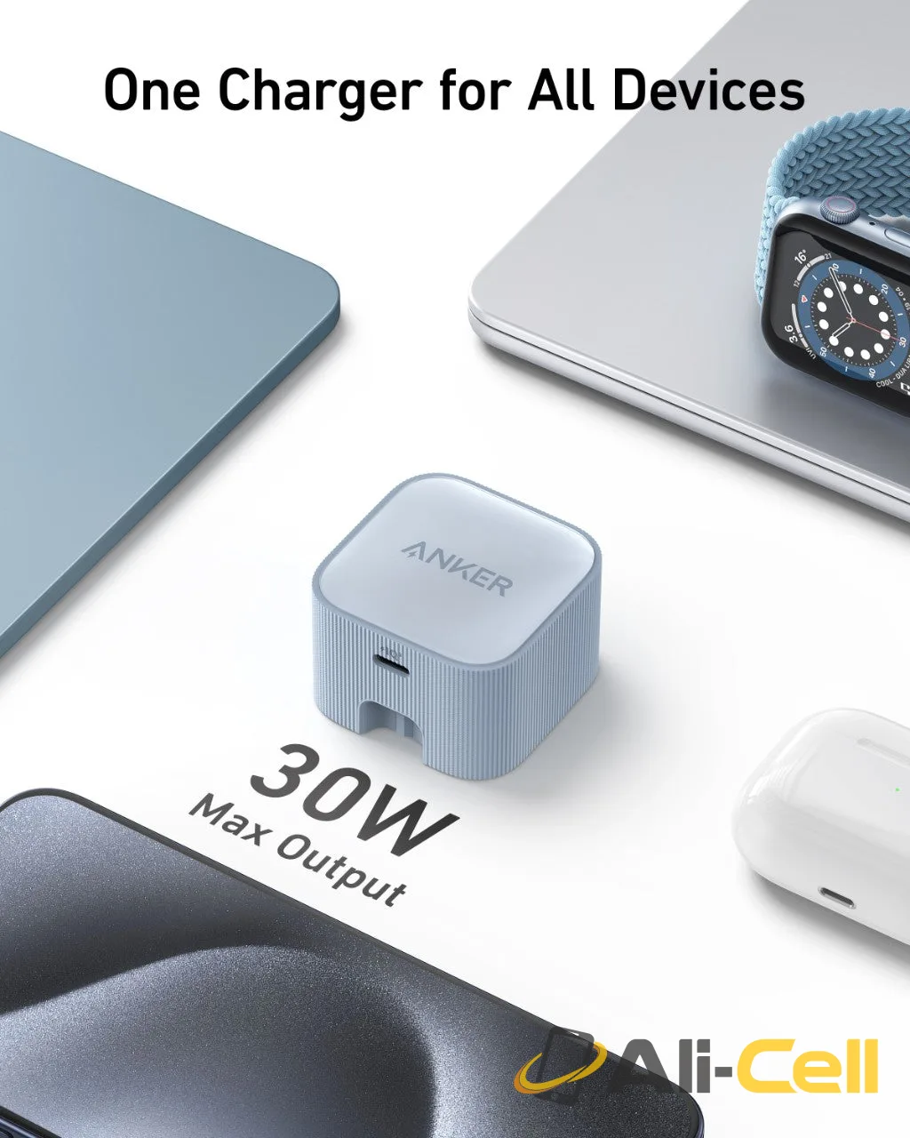 Anker Nano USB-C Wall Charger (30W) (Ice Lake Blue) — 5