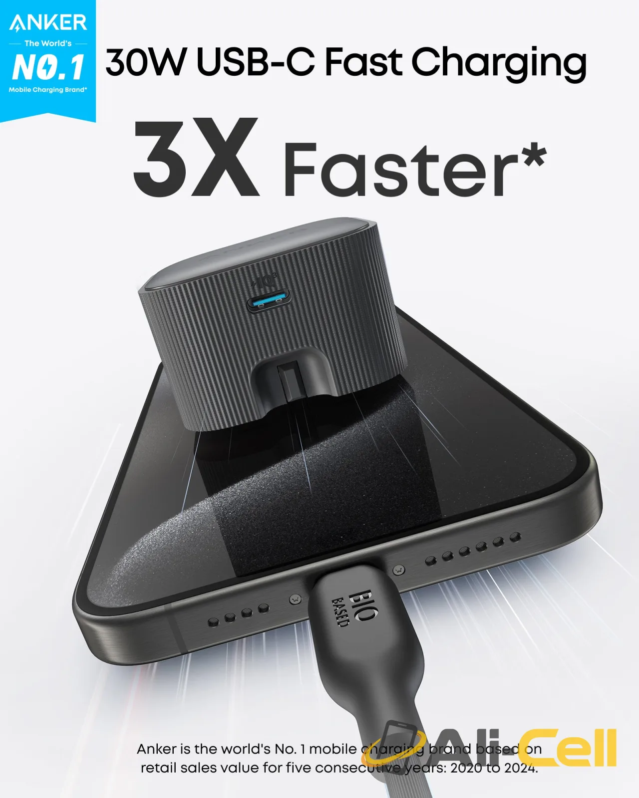Anker Nano USB-C Wall Charger (30W) (Shell White) — 3