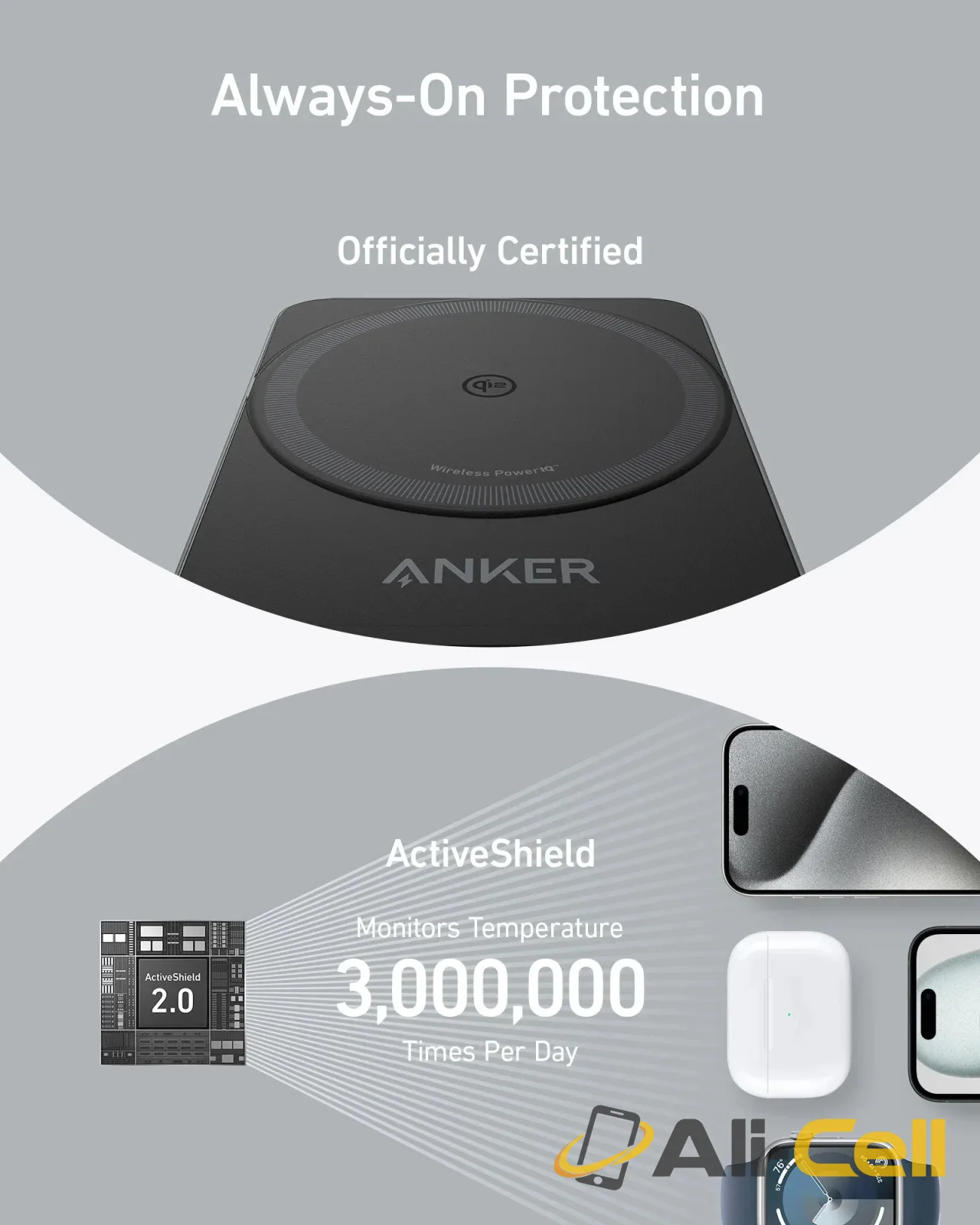 Anker MagGo Wireless Charging Station (Foldable 3-in-1) (Shell White) — 8