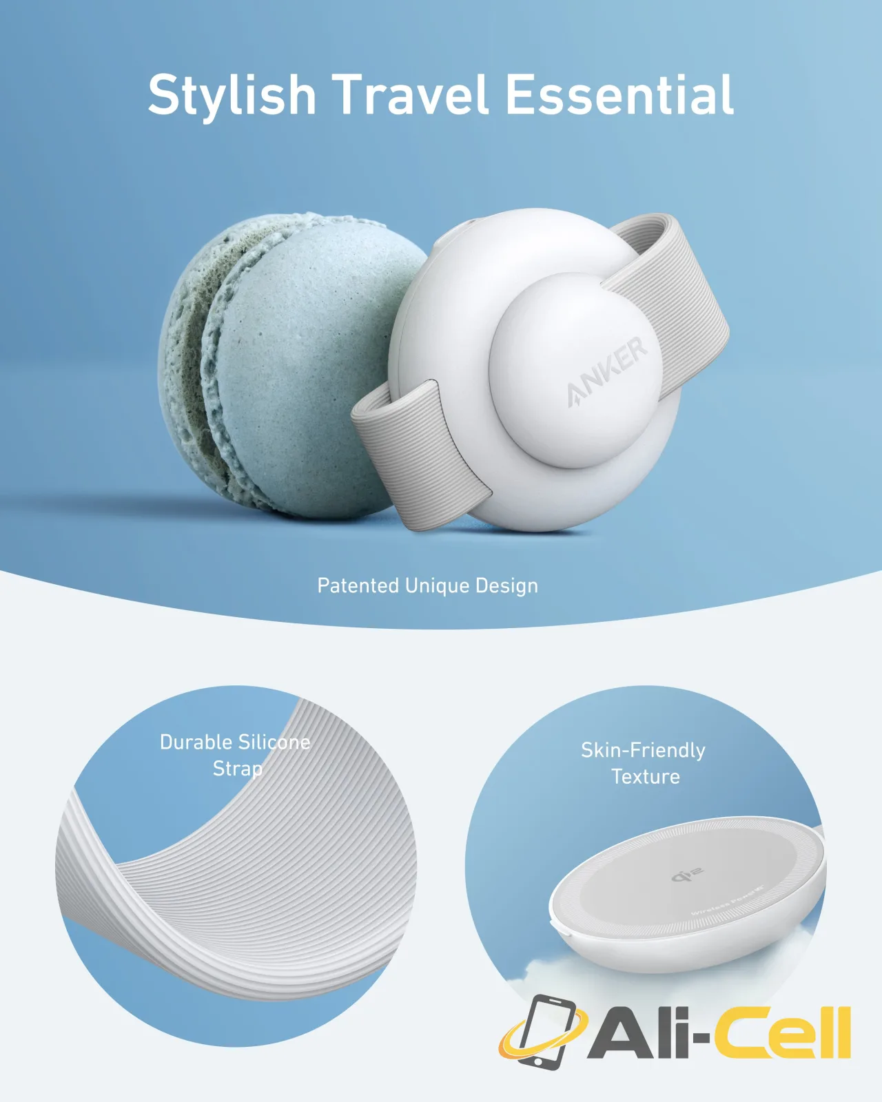 Anker MagGo Wireless Charging Station (3-in-1, Foldable Pad) (Aurora White) — 5