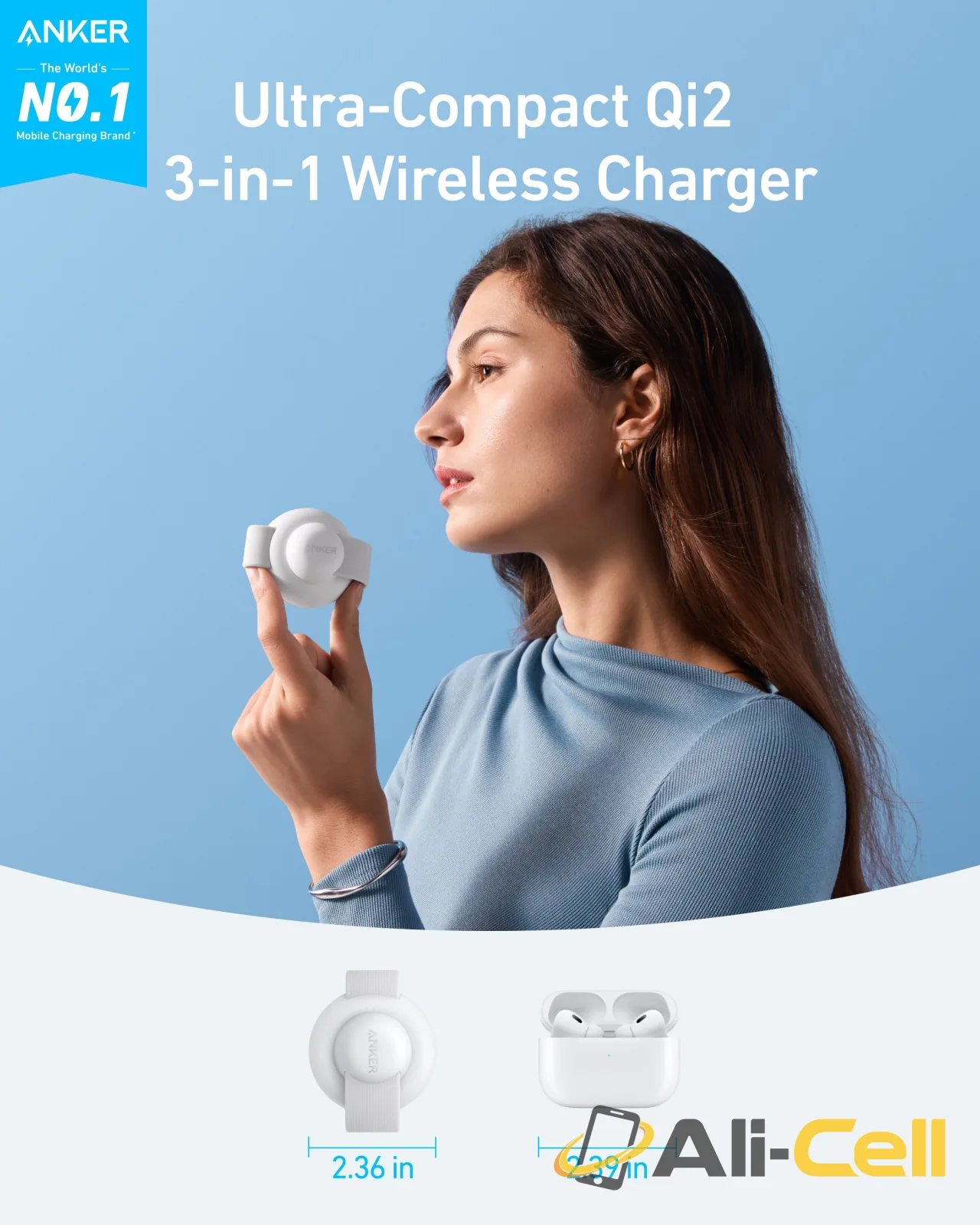 Anker MagGo Wireless Charging Station (3-in-1, Foldable Pad) (Black Stone) — 4