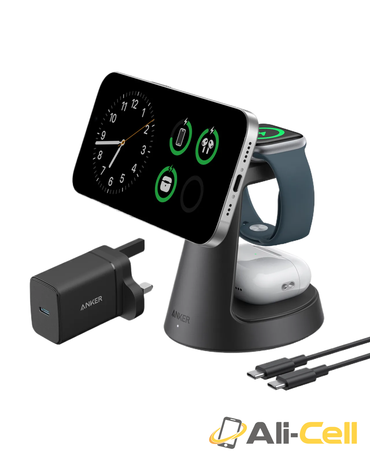 Anker MagGo Wireless Charging Station (3-in-1, Dock Stand)