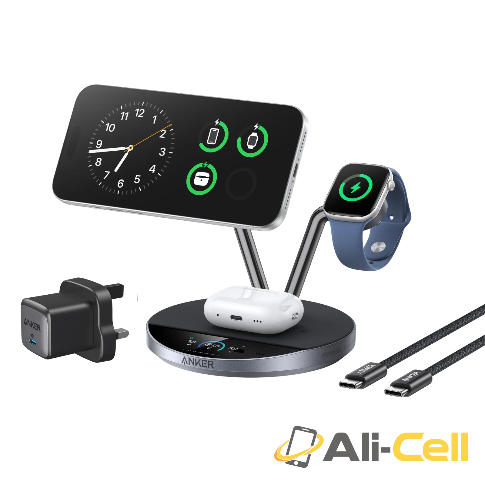 Anker Prime Wireless Charging Station (3-in-1, MagGo, AirCool, Dock Stand)