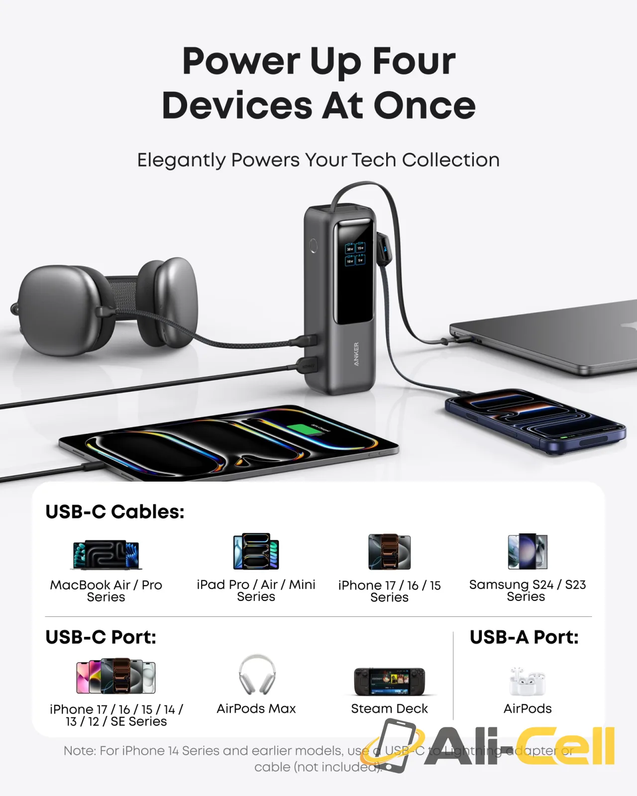 Anker Laptop Power Bank (25K, 165W, Built-In and Retractable Cables) ｜2-Pack (Space Black and Silver) — 6