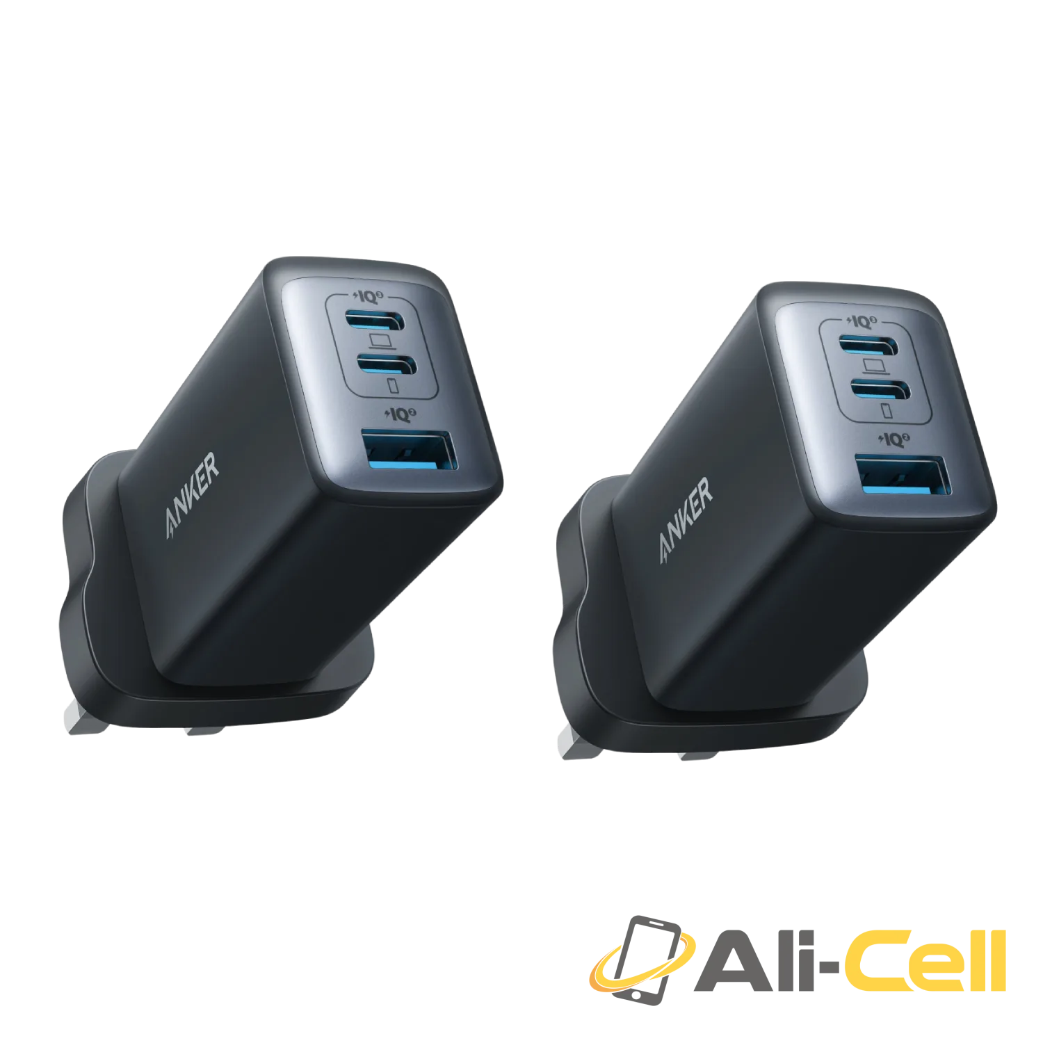 Anker 735 Charger (Nano II 65W), 3-Port Fast Charger Plug ｜2-Pack