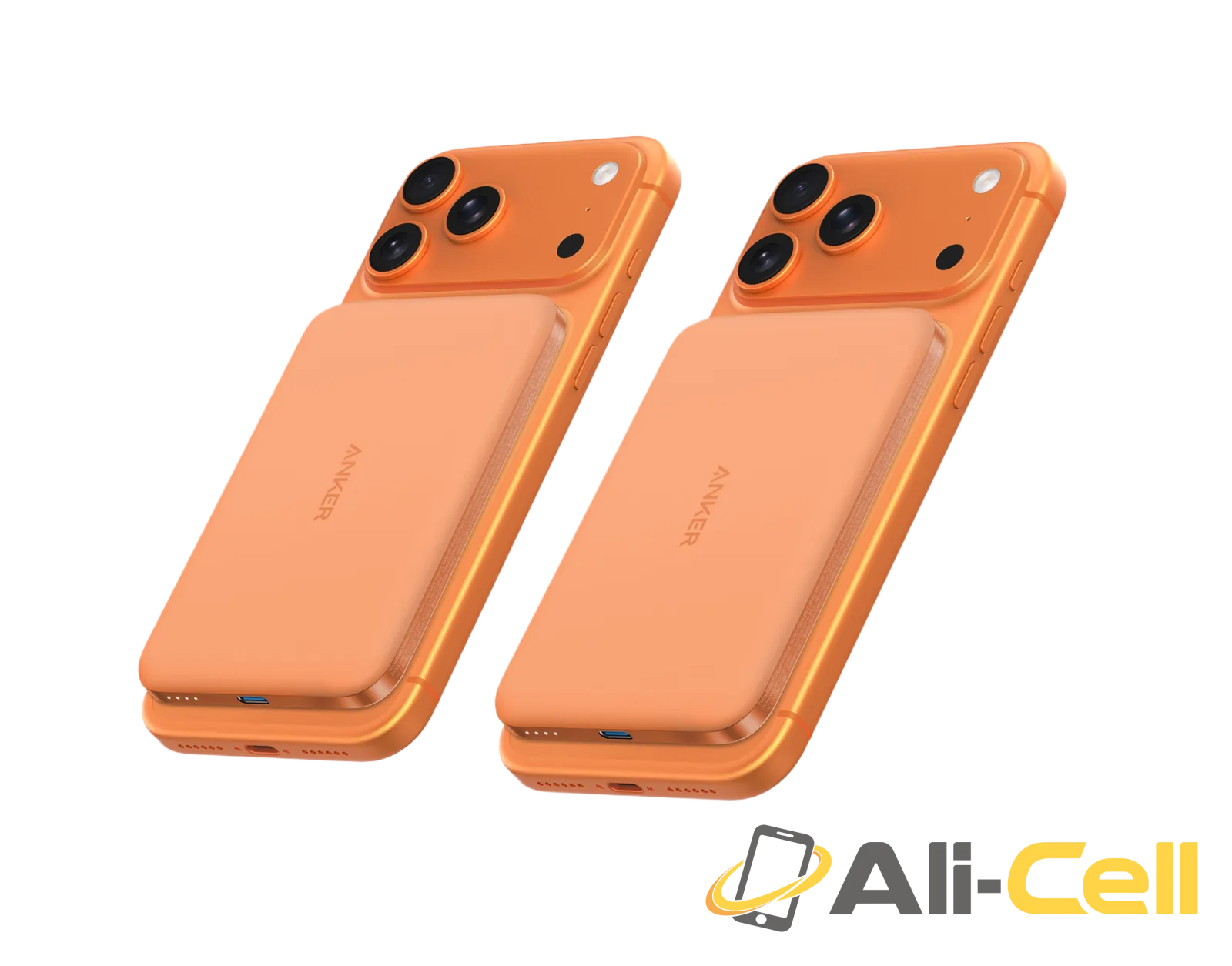 Anker Nano Power Bank, 5,000mAh Wireless Charger, Ultra-Slim, 15W Fast Charging｜2-Pack (Orange)
