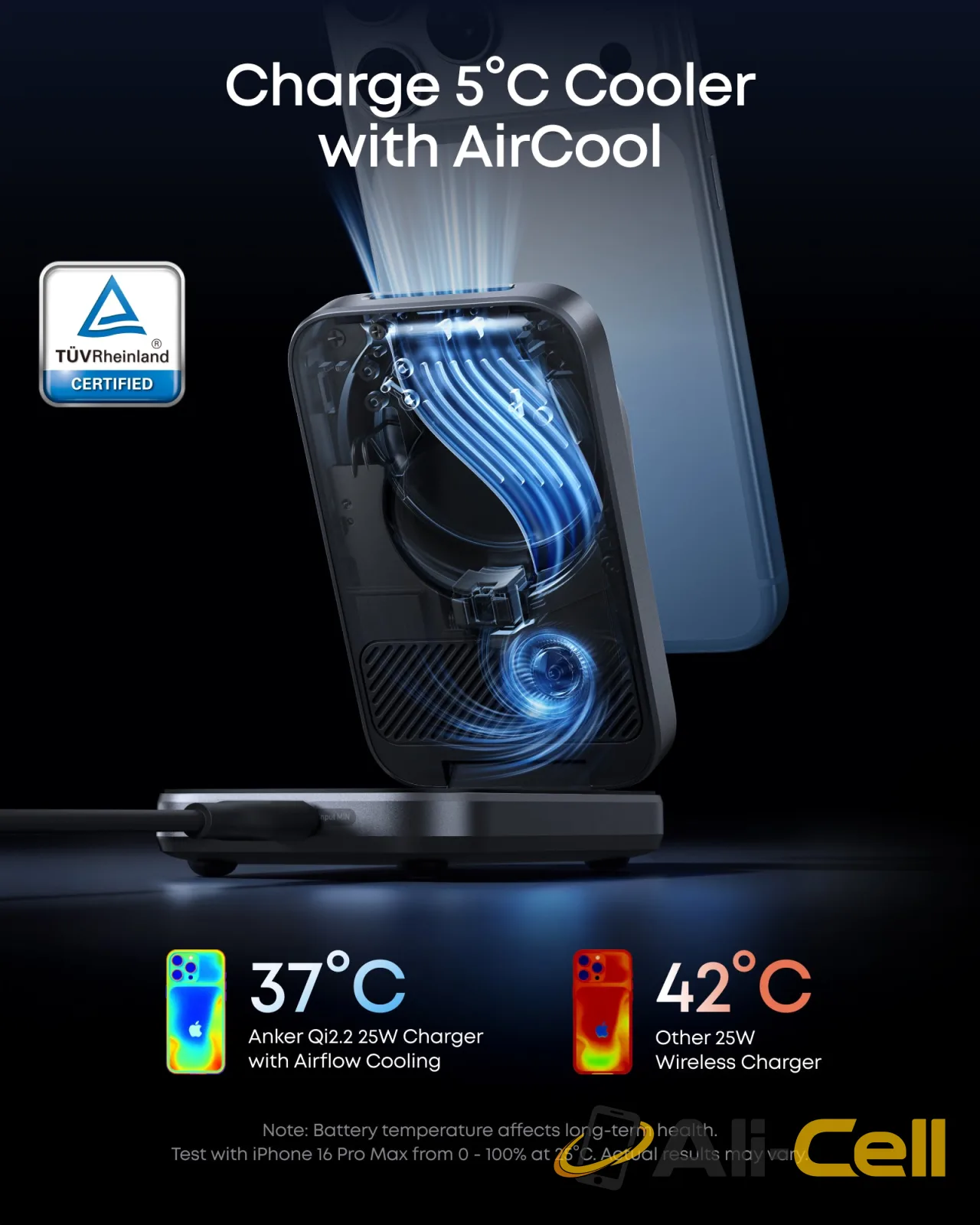 Anker Prime Wireless Charging Station (3-in-1, MagGo, AirCool, Foldable) (Black) — 3
