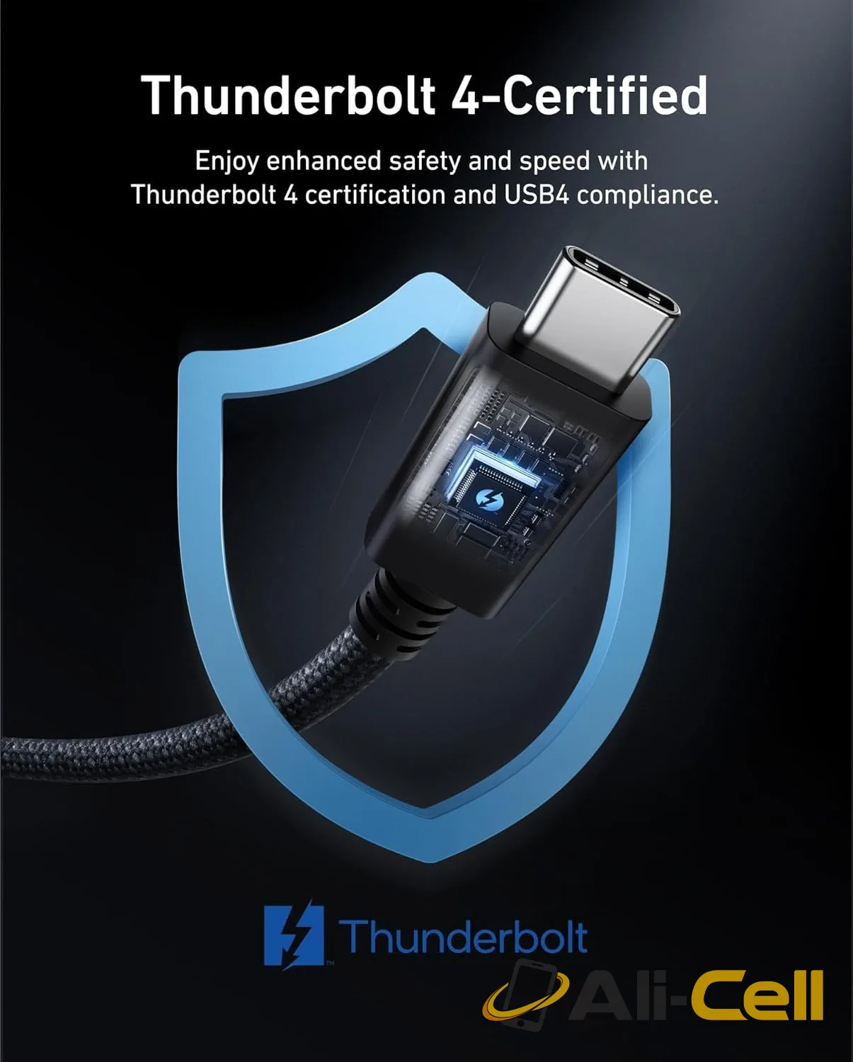 Anker Prime Thunderbolt 4 Cable USB C to USB C (3.3 ft, 40Gbps, 240W) — 5